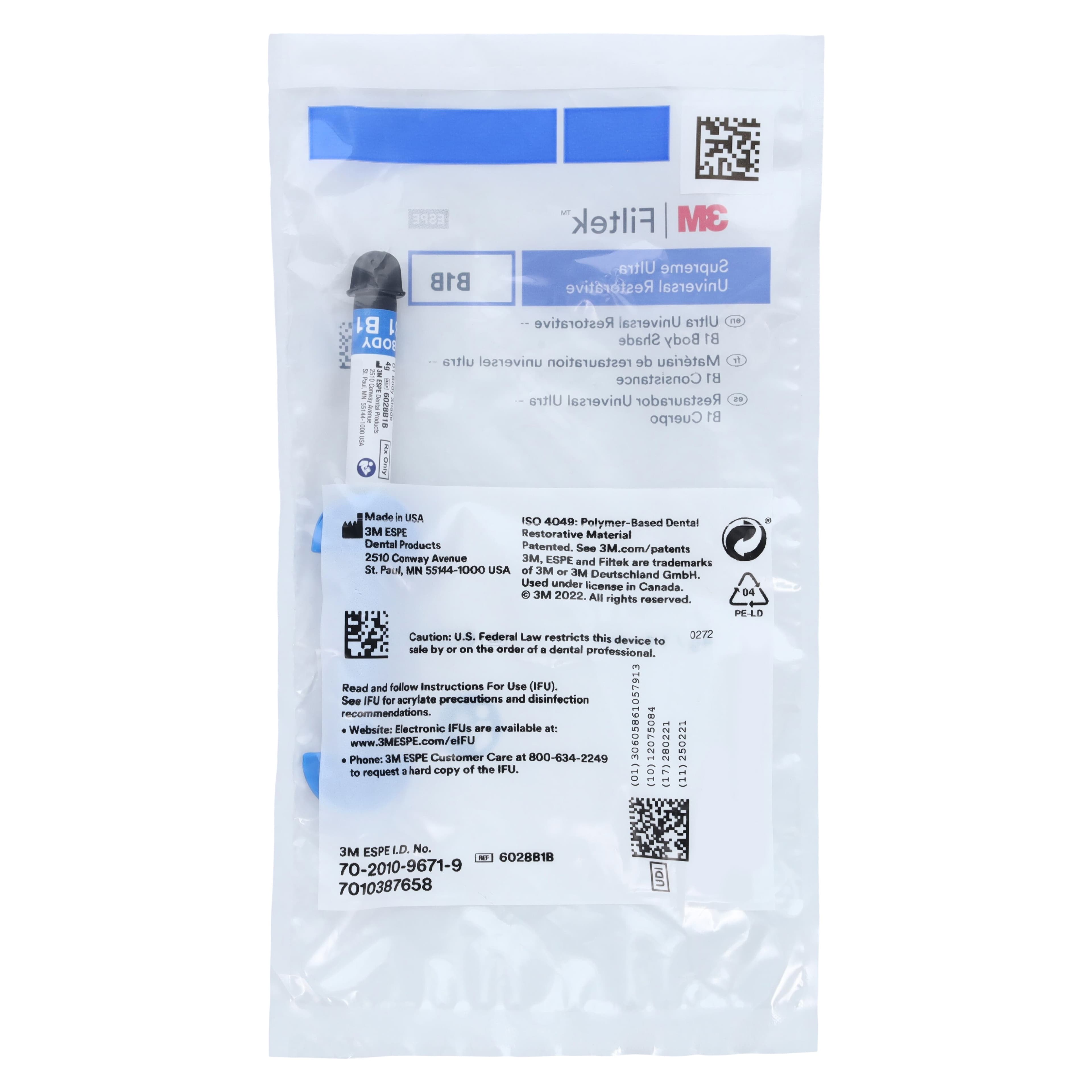 3M Filtek Supreme Ultra Universal Restorative Syringe Refill, B1 Body, 4 g, 6028B1B thumbnail 4