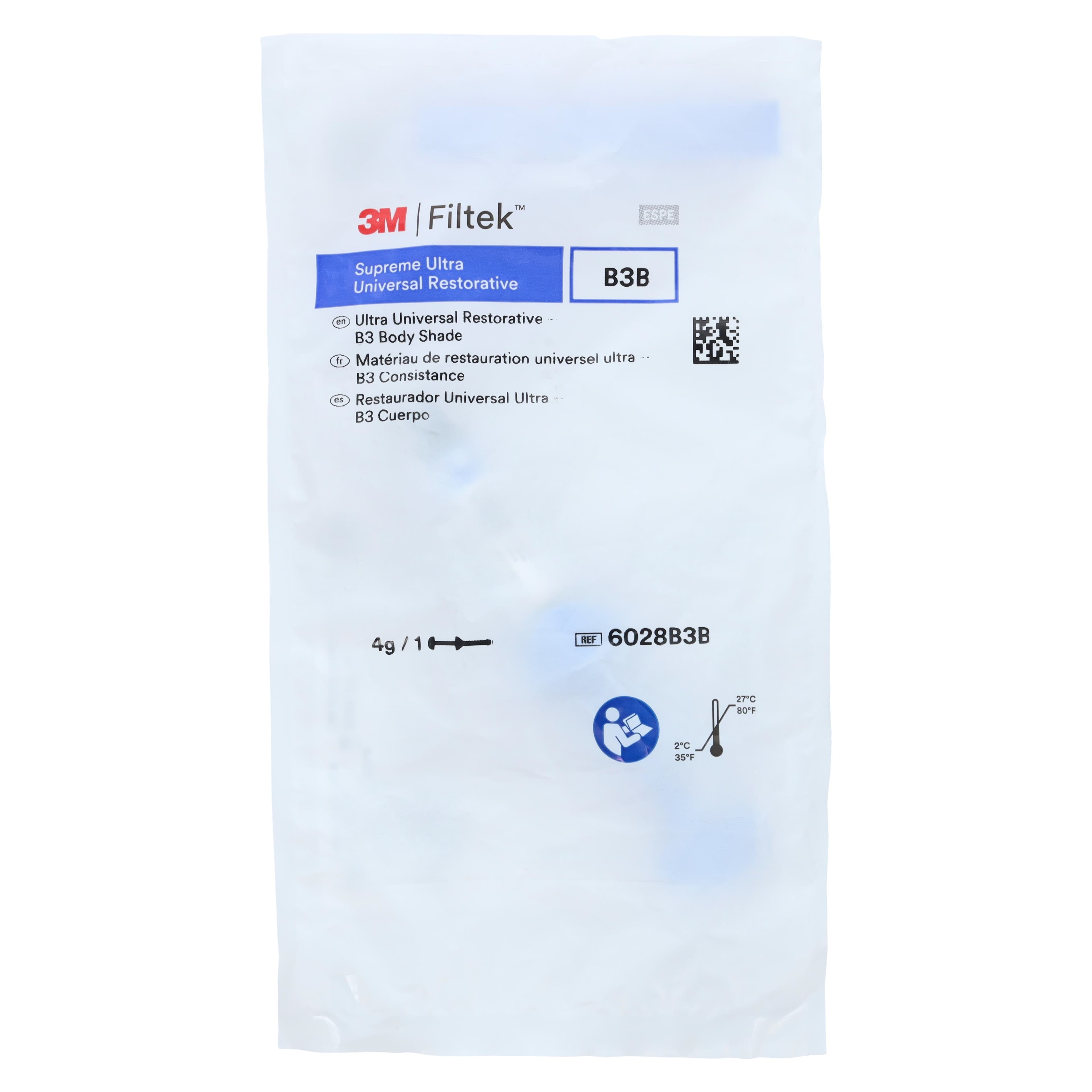 3M Filtek Supreme Ultra Universal Restorative Syringe Refill, B3 Body, 4 g, 6028B3B thumbnail 3