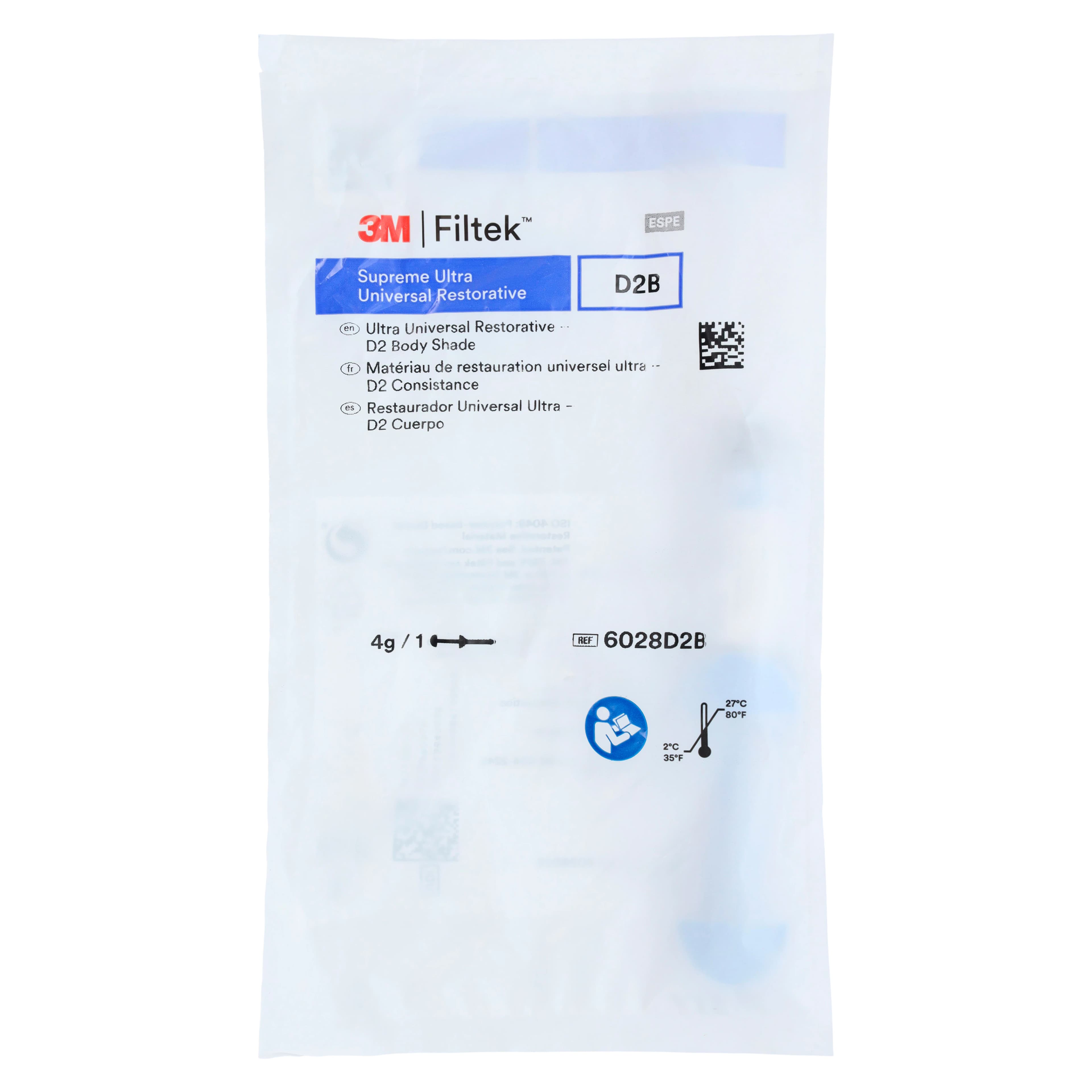 3M Filtek Supreme Ultra Universal Restorative Syringe Refill, D2 Body, 4 g, 1/Pk, 6028D2B thumbnail 3