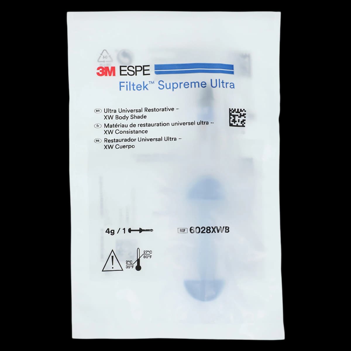 Filtek Supreme Ultra Universal Restorative Syringe, Extra White Body (XWB), 4 g, 6028XWB - Filtek Supreme Ultra Universal Syringe 4gm XW Body - Image 1