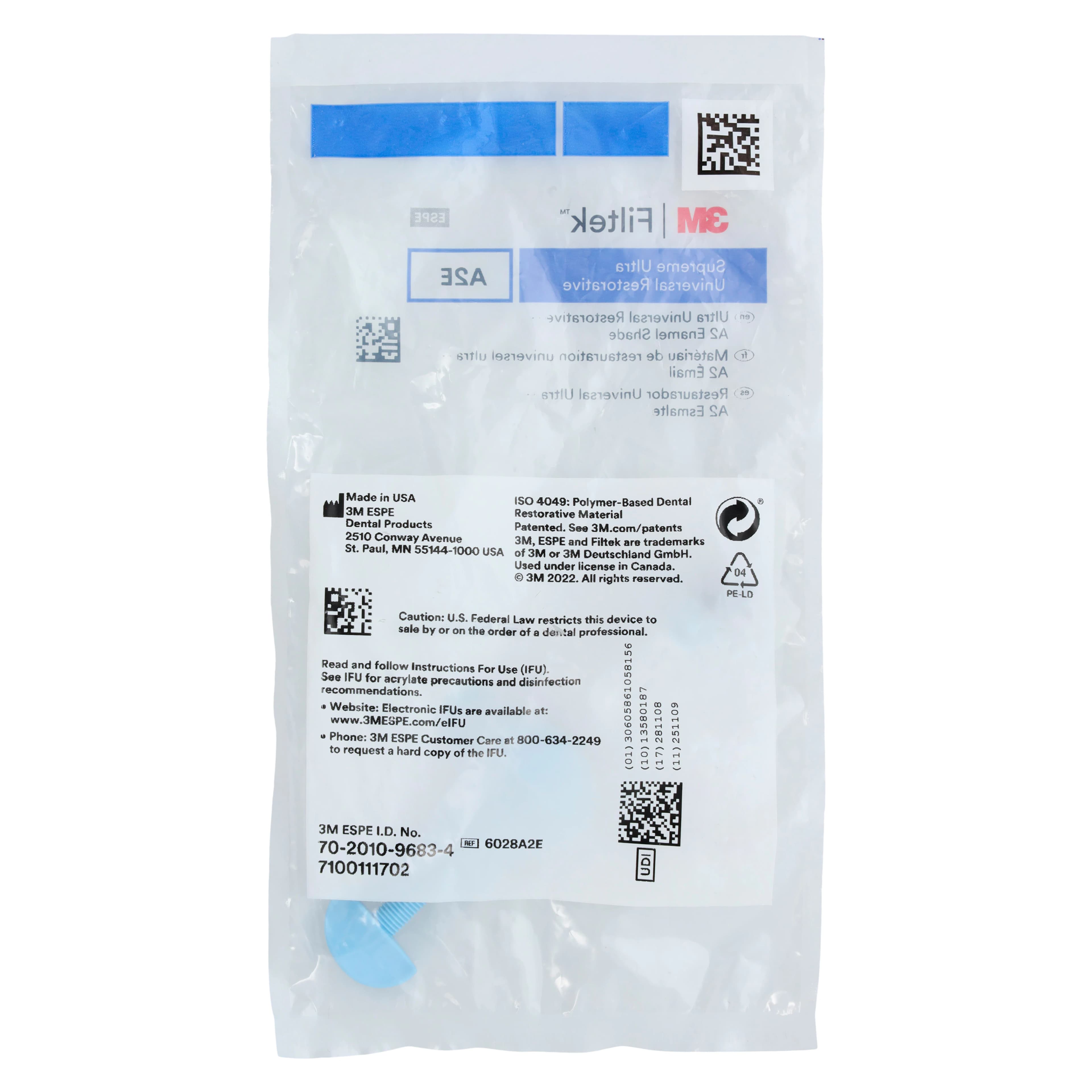 Filtek Supreme Ultra Universal Restorative Syringe, A2 Enamel, 4 g, 6028A2E thumbnail 3