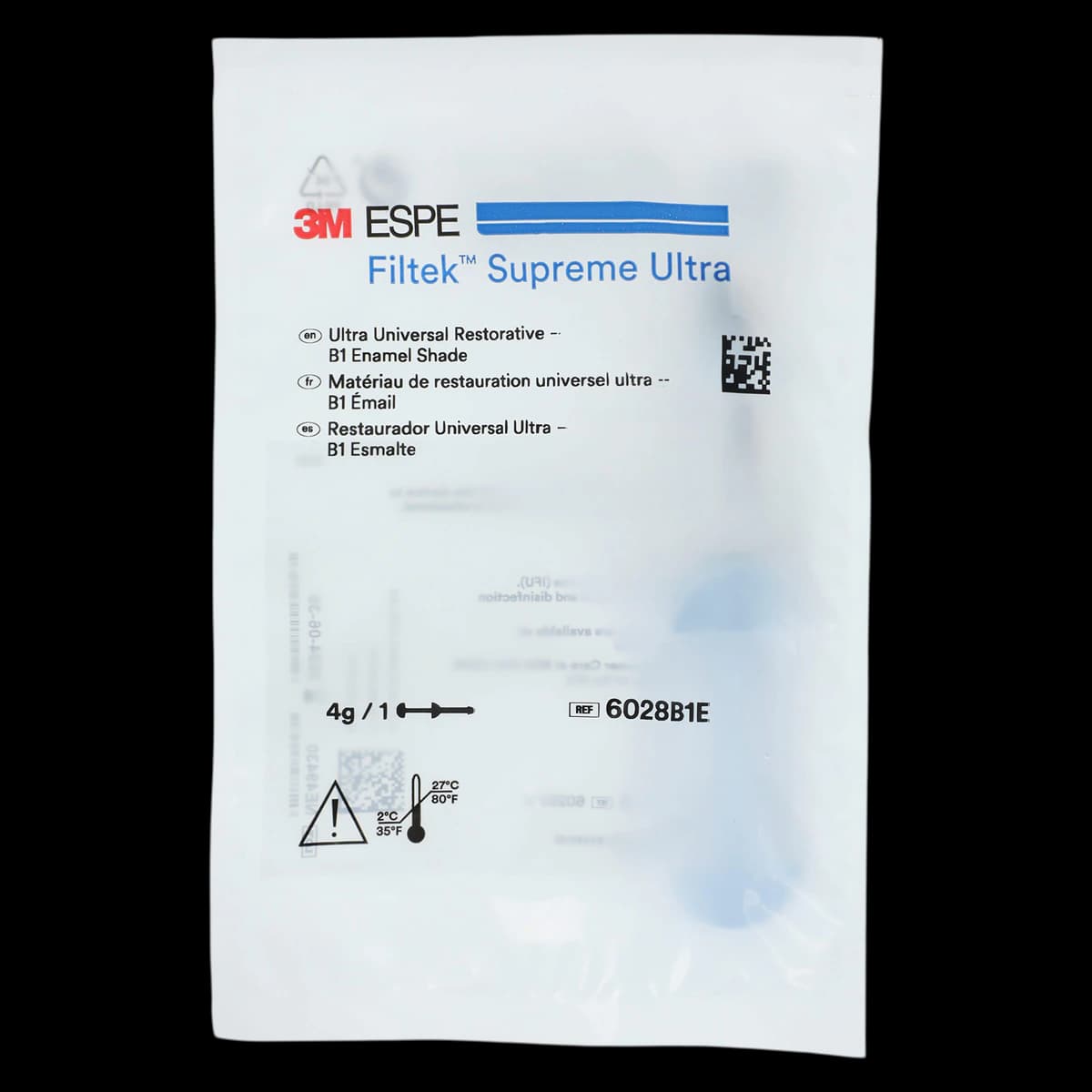 Filtek Supreme Ultra Universal Restorative Composite, B1 Enamel, 4 g Syringe Refill, 6028B1E - Filtek Supreme Ultra Universal Syringe 4gm B1 Enamel - Image 1