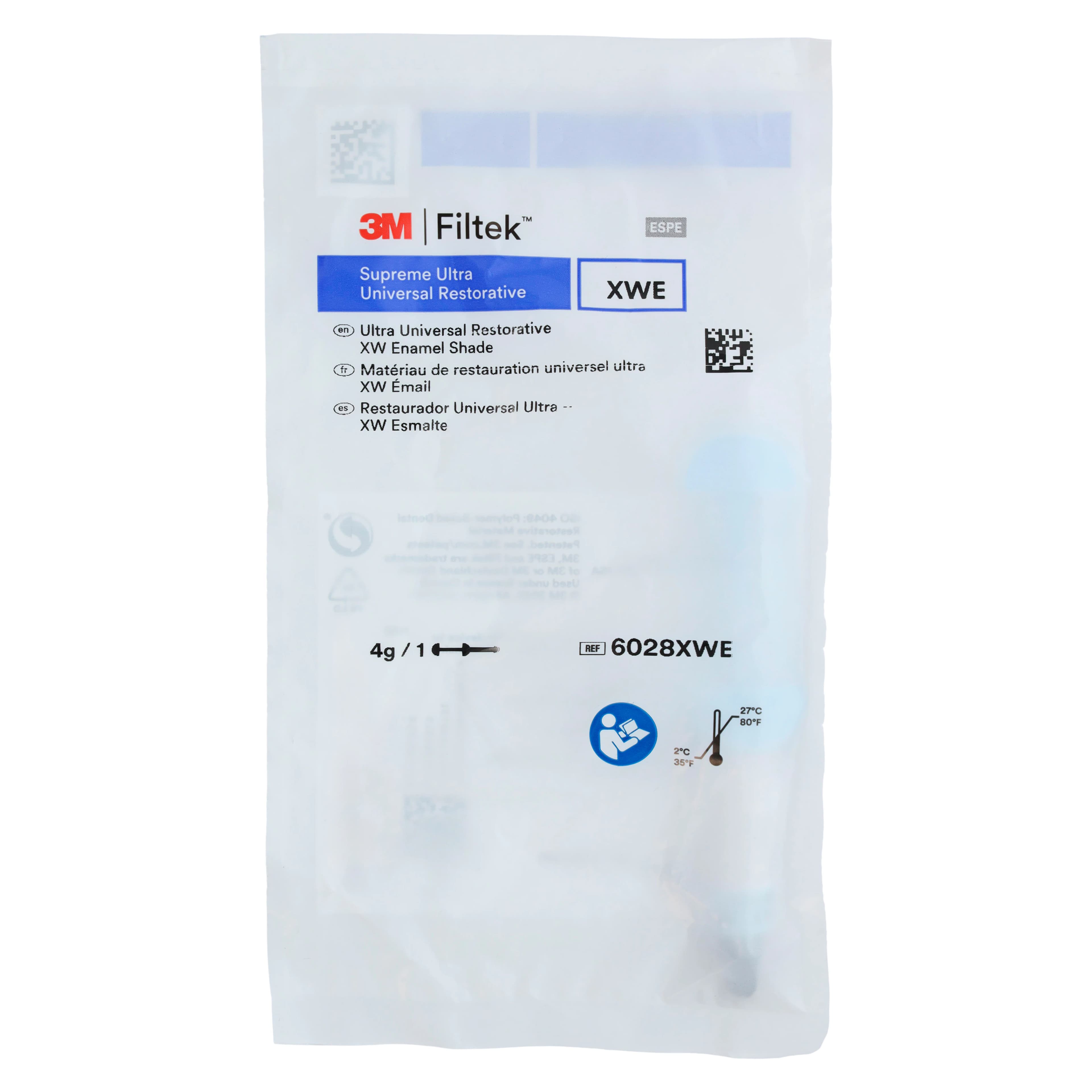 Filtek Supreme Ultra Universal Restorative, Extra White (XW) Enamel, 4 g Syringe Refill, 6028XWE thumbnail 4