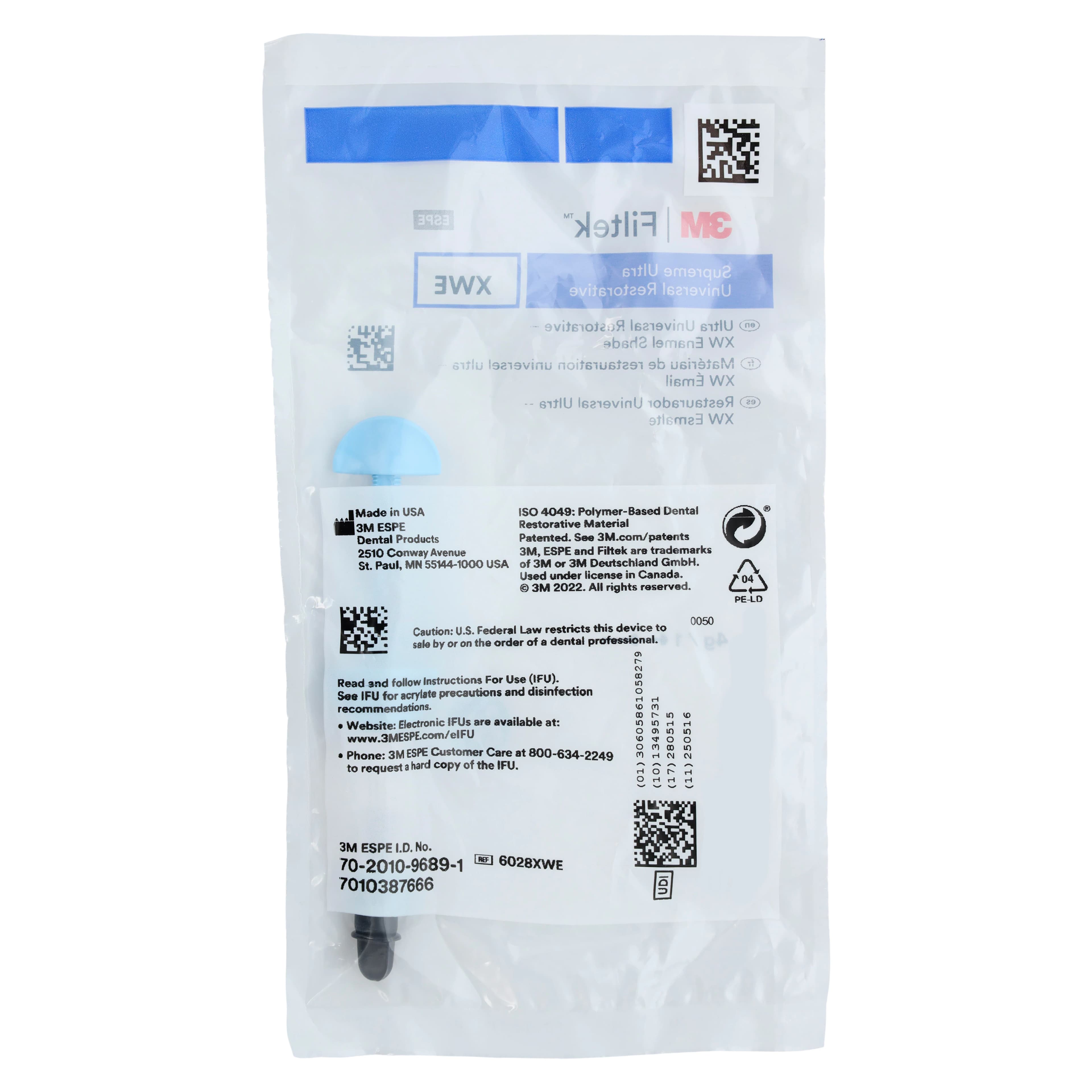 Filtek Supreme Ultra Universal Restorative, Extra White (XW) Enamel, 4 g Syringe Refill, 6028XWE thumbnail 3