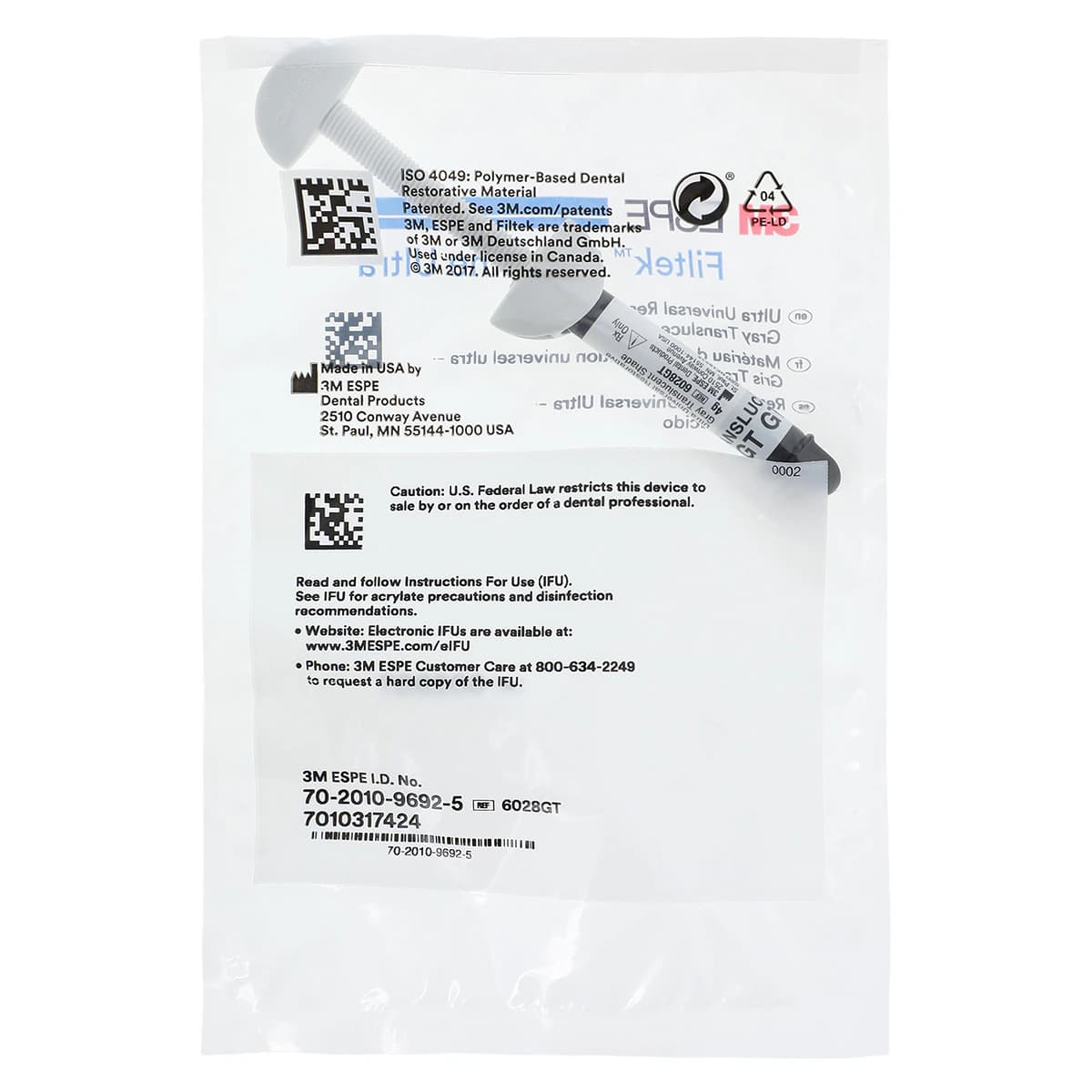 Filtek Supreme Ultra Universal Restorative, Grey Translucent, 4 g Syringe Refill, 6028GT thumbnail 2