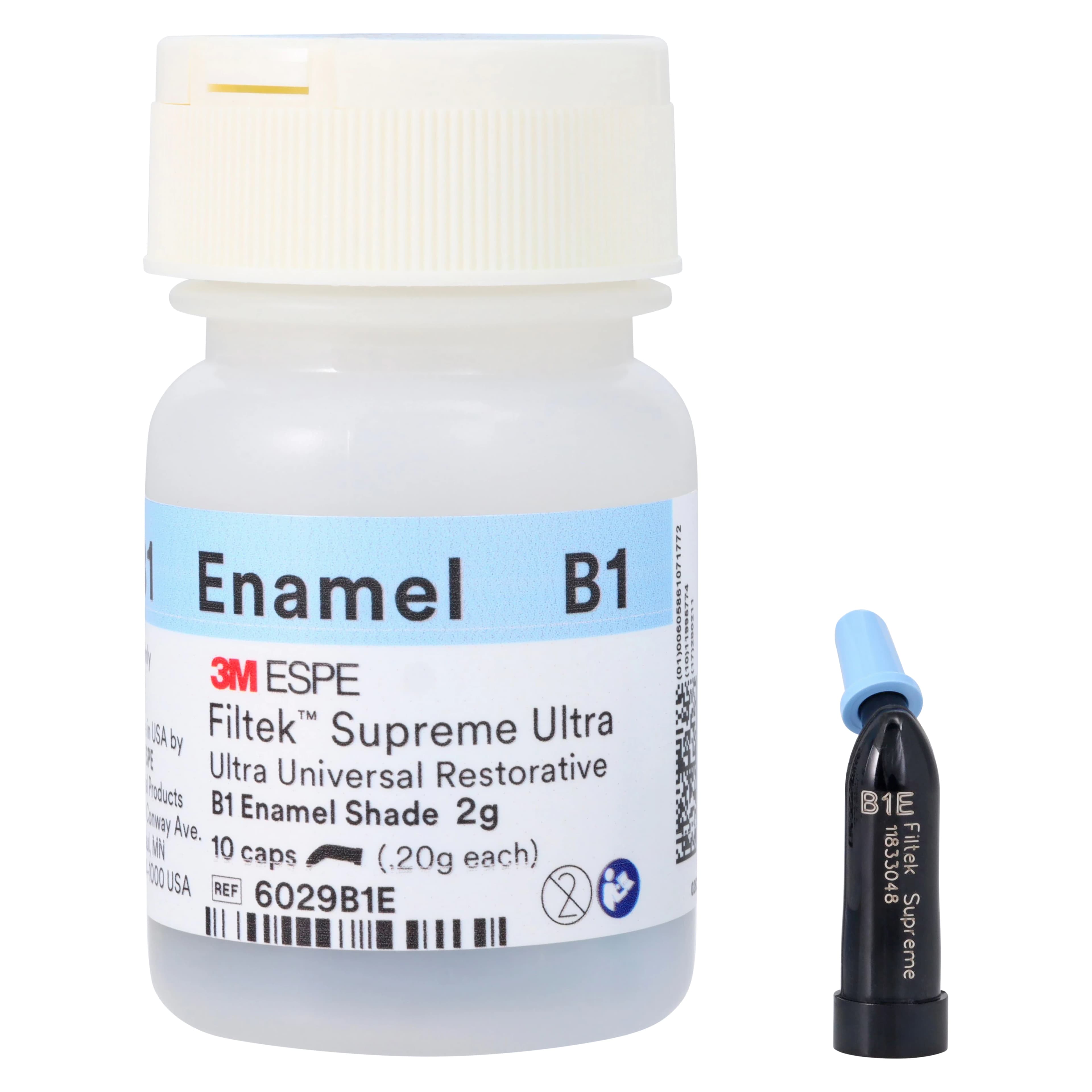 Filtek Supreme Ultra Universal Restorative Capsules, B1 Enamel, 0.2 g, 10/Pk, 6029B1E - Filtek Supreme Ultra Universal Capsules B1 Enamel 10Pk - Image 1