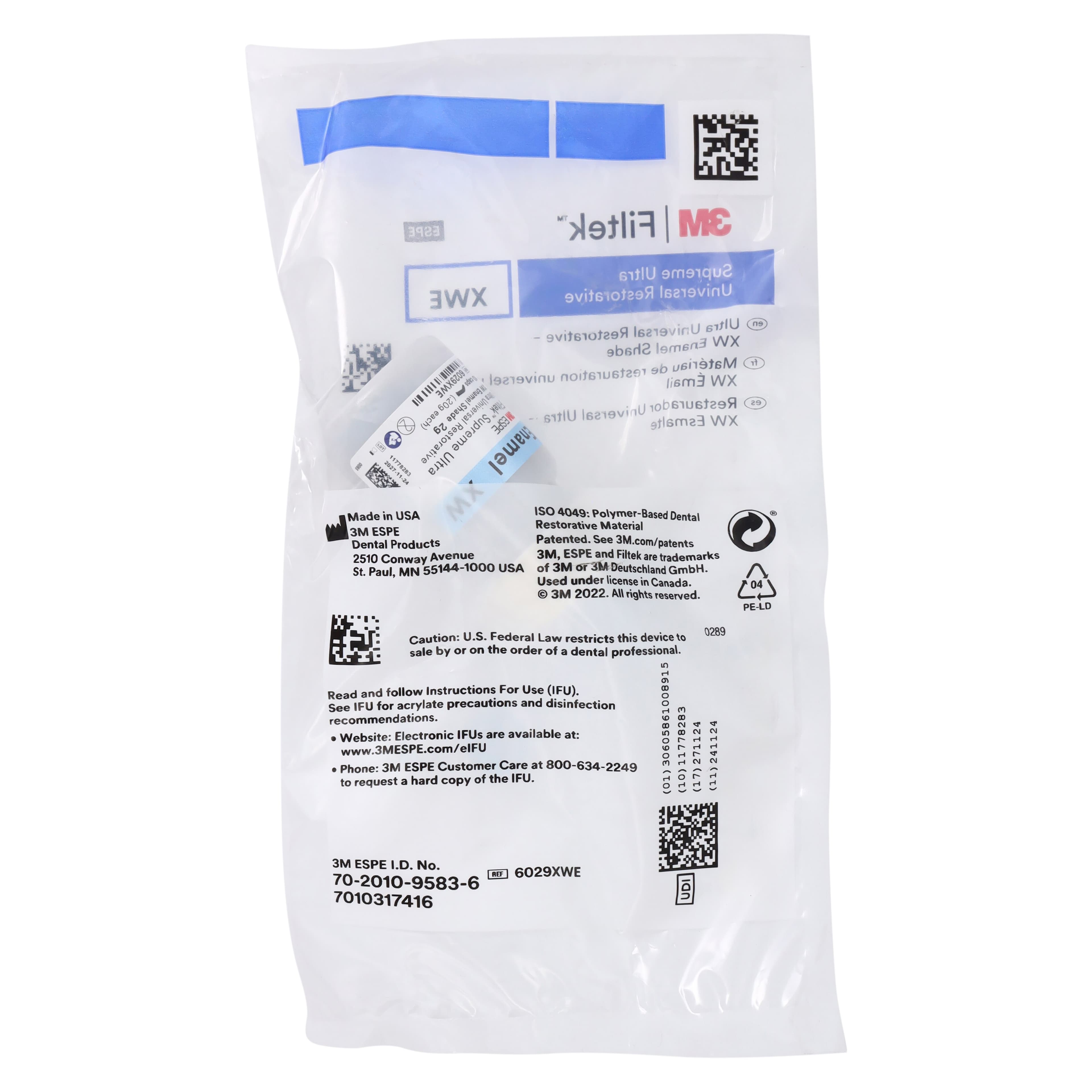 3M Filtek Supreme Ultra Universal Restorative Capsules, Extra White Enamel (XWE), 0.2 g, 10/Pk, 6029XWE thumbnail 6