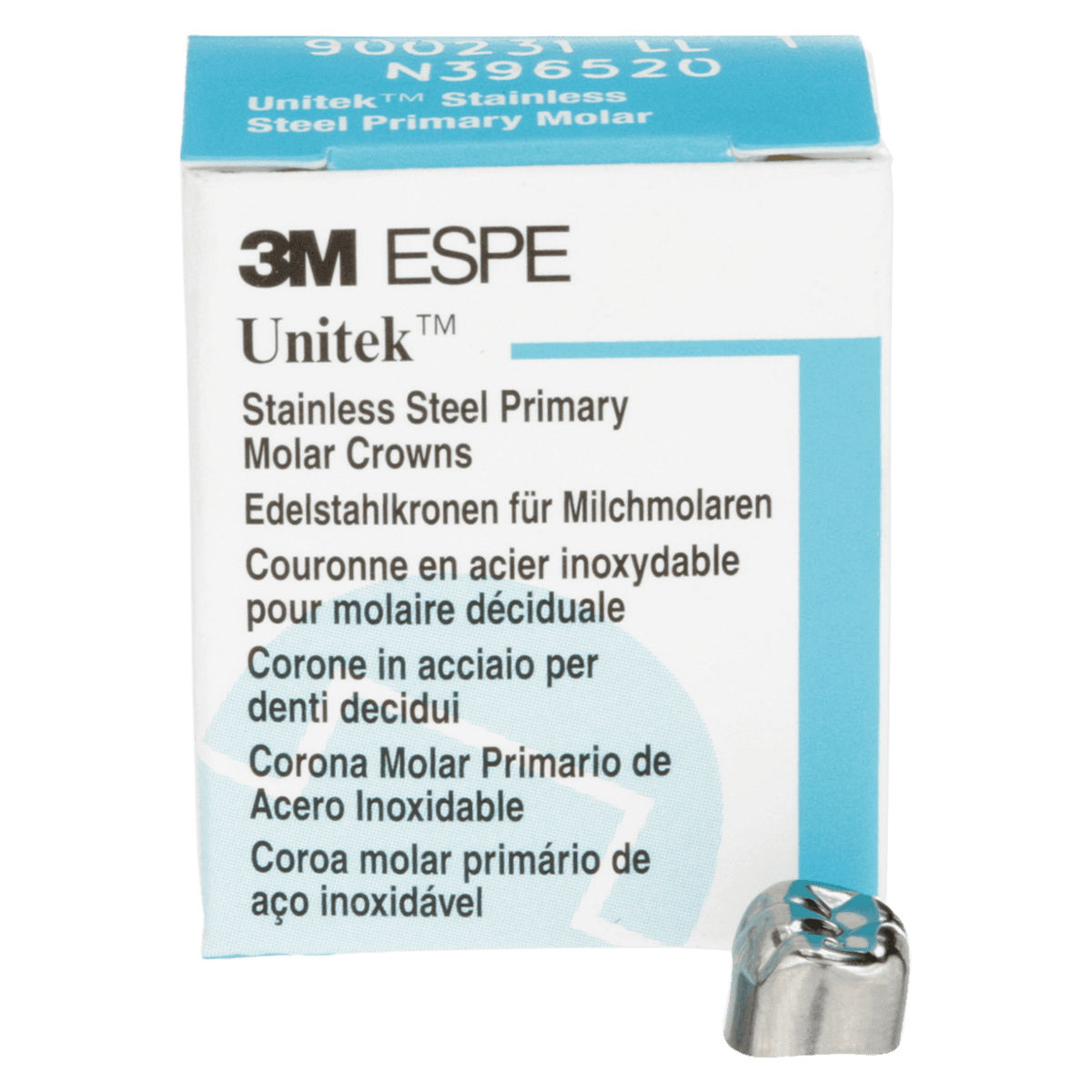 3M Unitek Stainless Steel Primary Second Molar Crown, Lower Left, Size 1 (2LL1), 5/Box, 900231 thumbnail 2