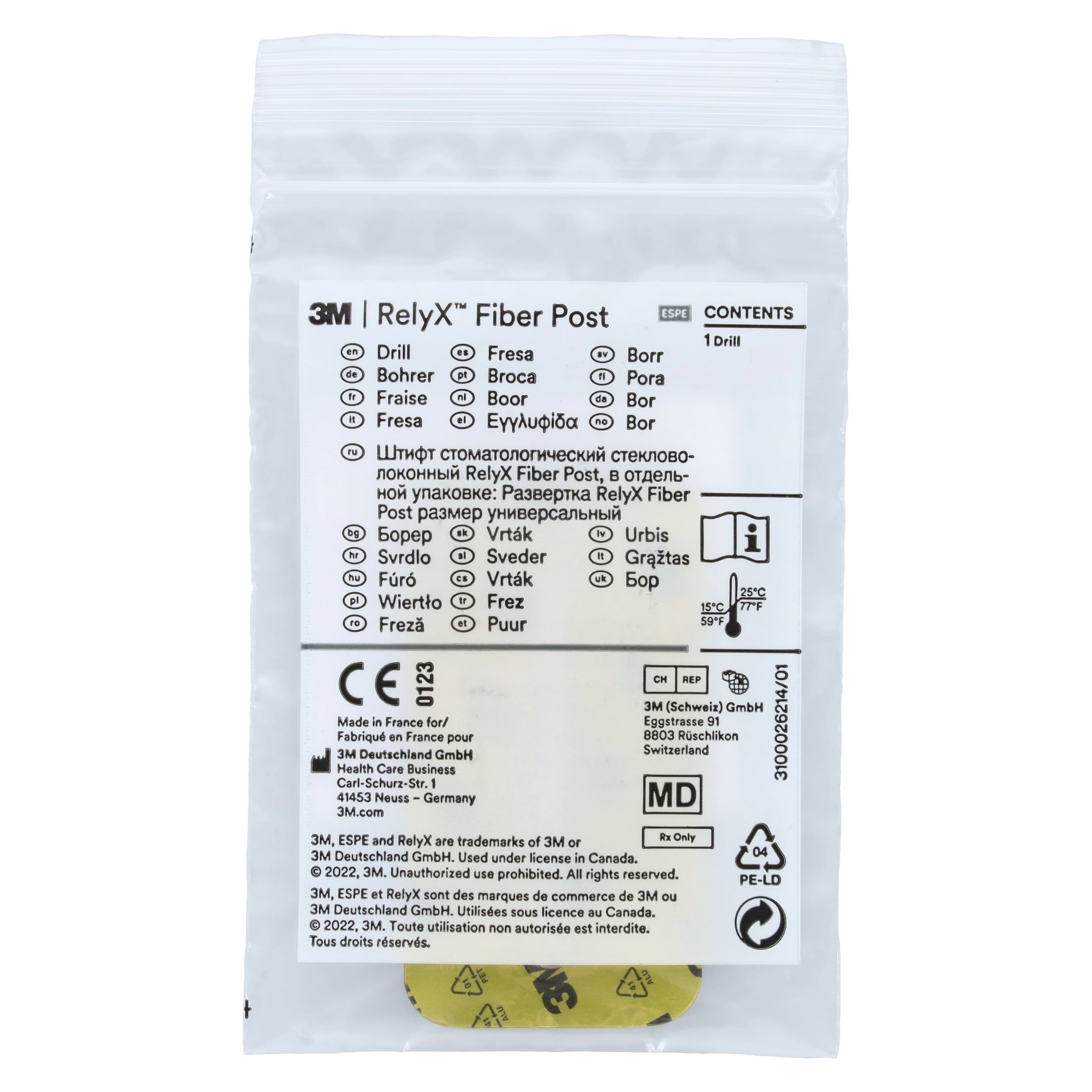 3M RelyX Fiber Post Drill Refill, Size 0, 1.1 mm Diameter, White, 1/Pk, 56873 thumbnail 4