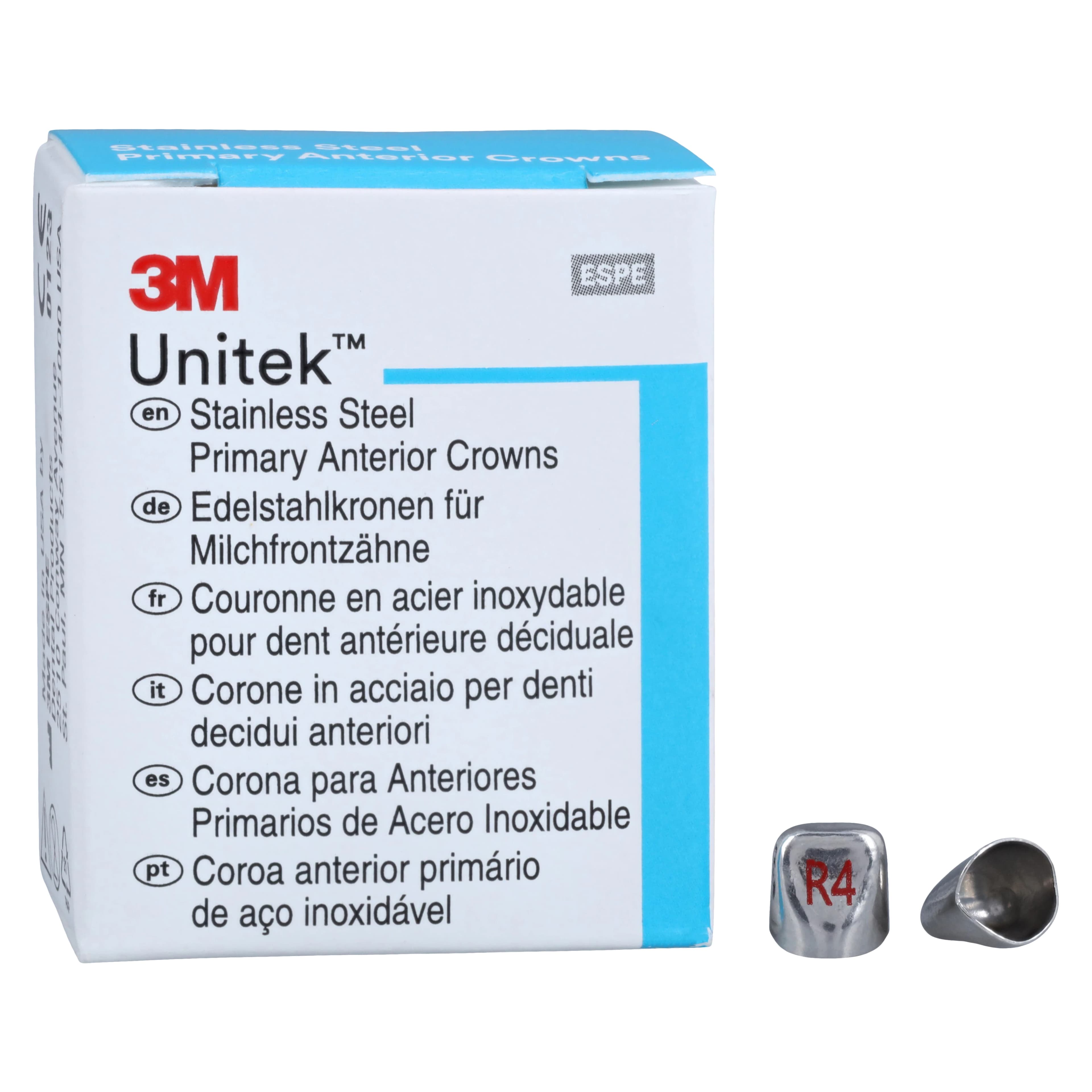 3M Unitek Stainless Steel Primary Anterior Crown, Upper Right Lateral, Size 4, 5/Box, 907034 thumbnail 2