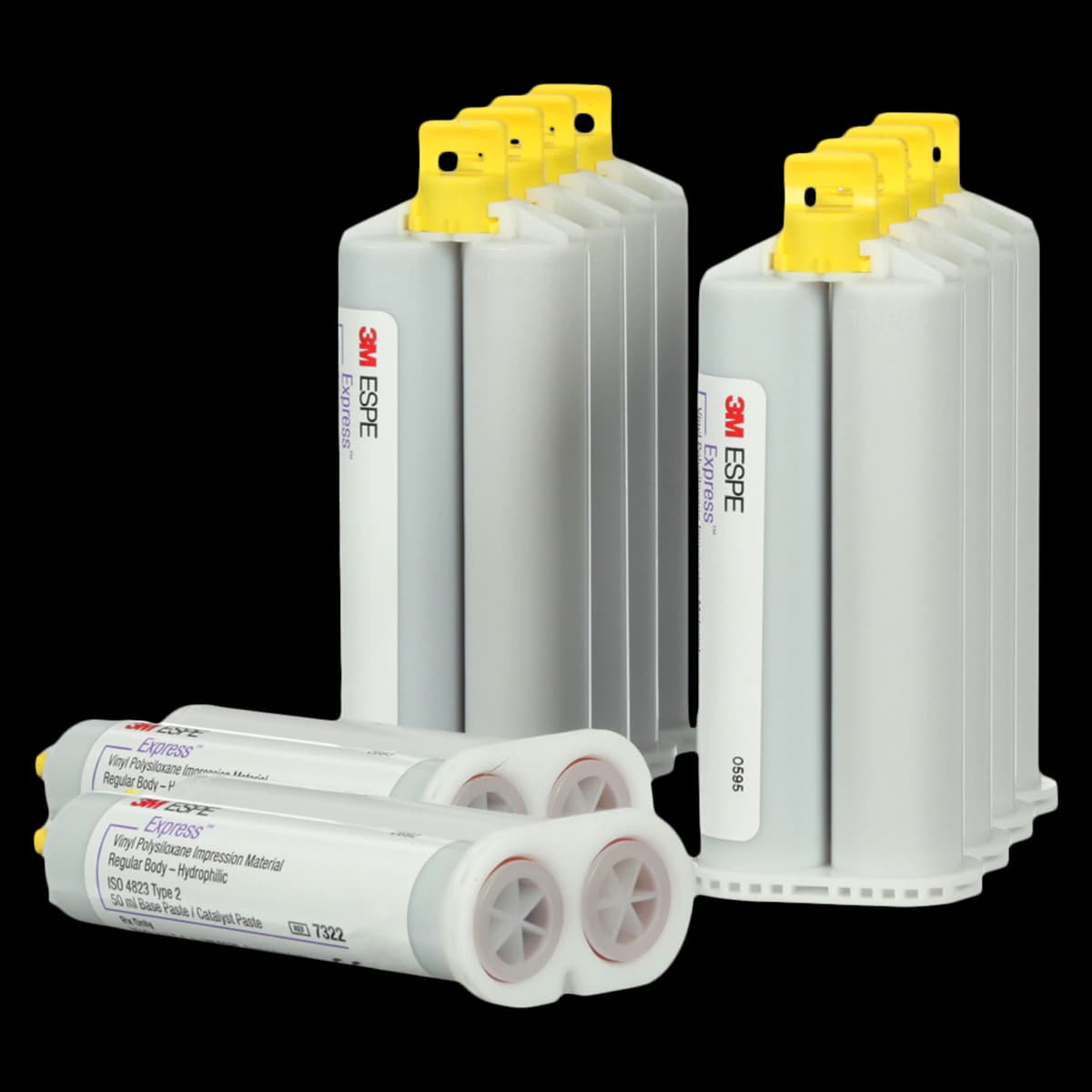 3M Express VPS Impression Material, Regular Body, Regular Set, Purple, 50 ml Cartridges, Bulk Pack 10/Pk, 7322T - Express VPS Impression Material Regular Body Regular Set Bulk Pack 10Pk - Image 1