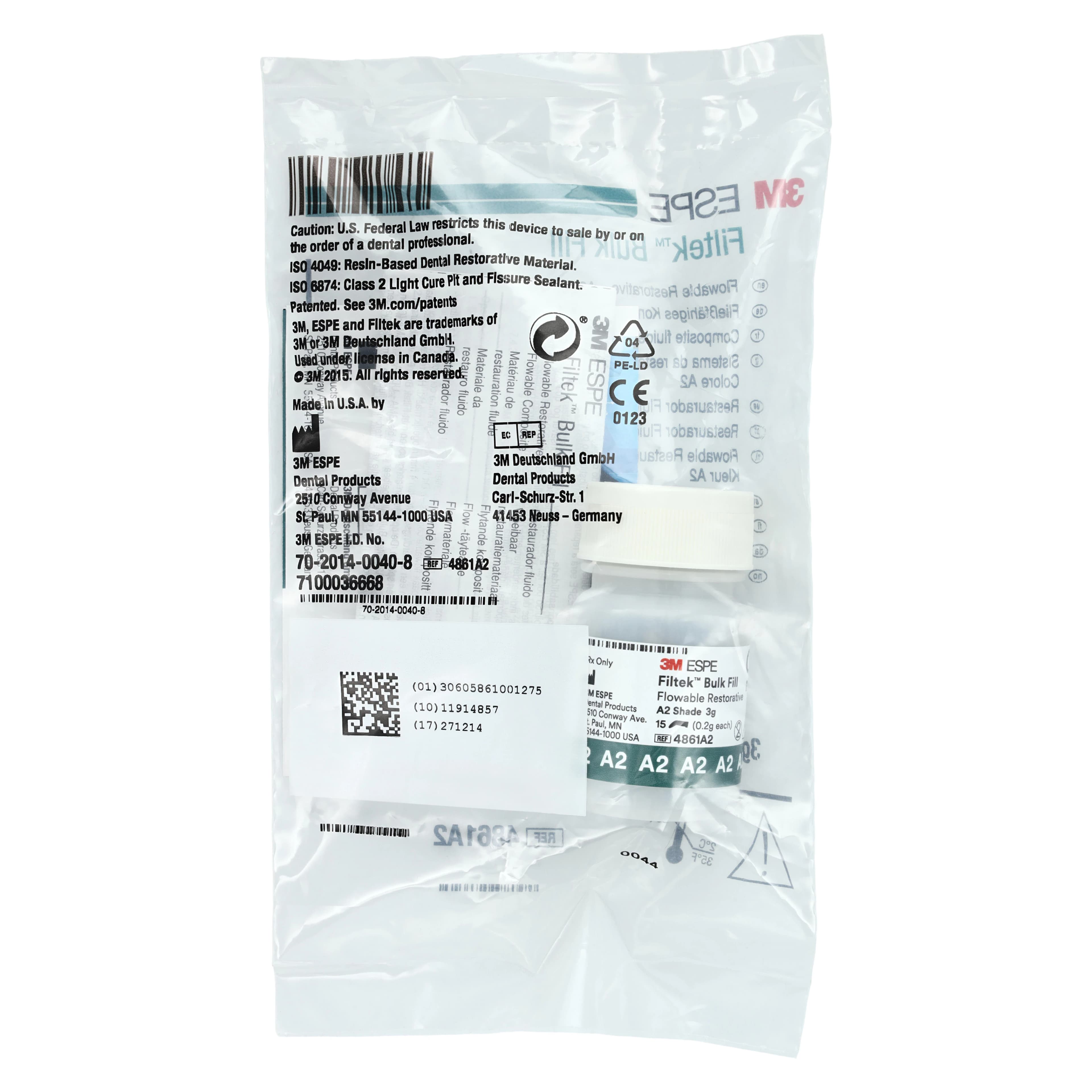 3M Filtek Bulk Fill Flowable Restorative Capsules, Shade A2, 0.2 g, 15/Pk, 4861A2 thumbnail 6