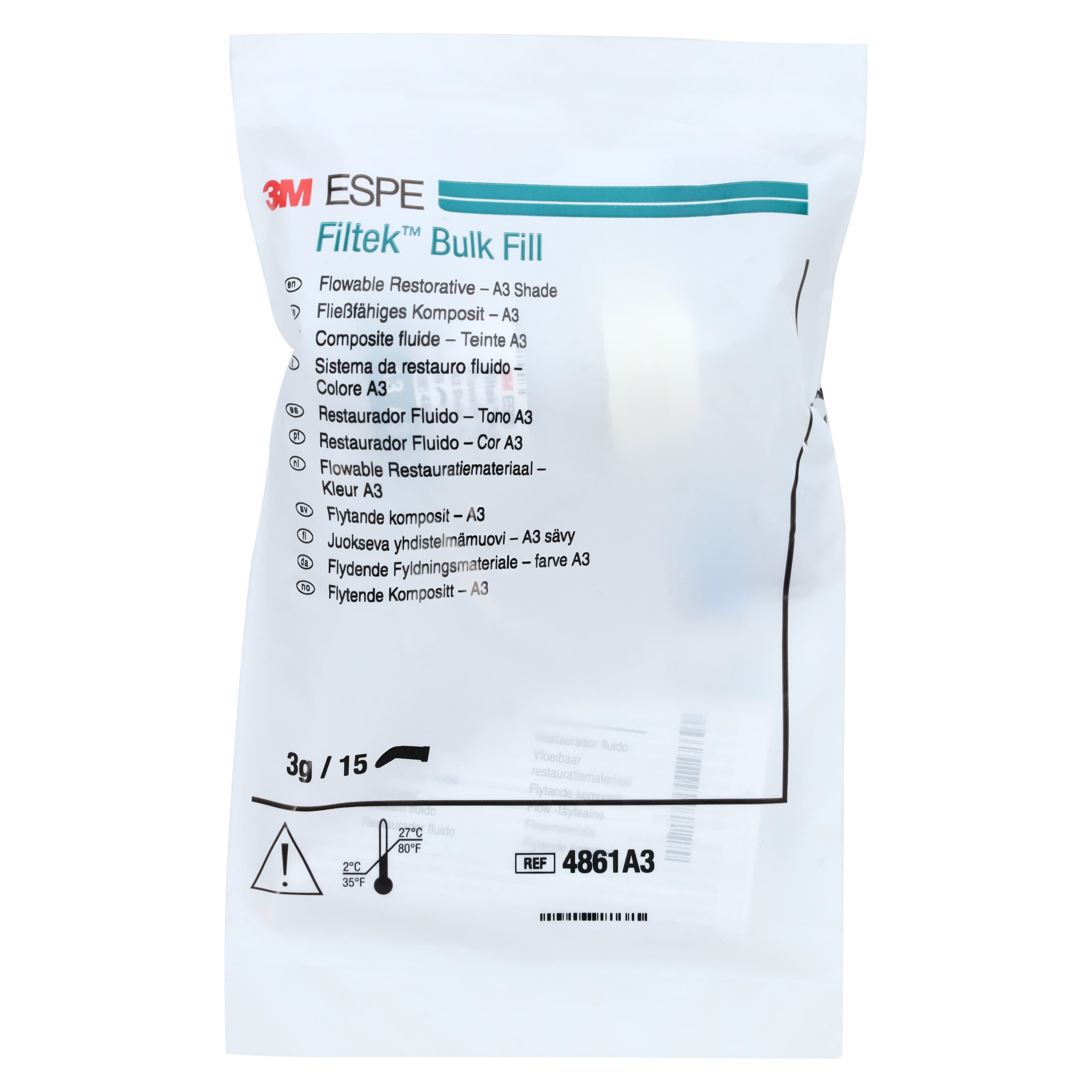 3M Filtek Bulk Fill Flowable Restorative Capsules, Shade A3, 0.2 g, 15/Pk, 4861A3 thumbnail 5