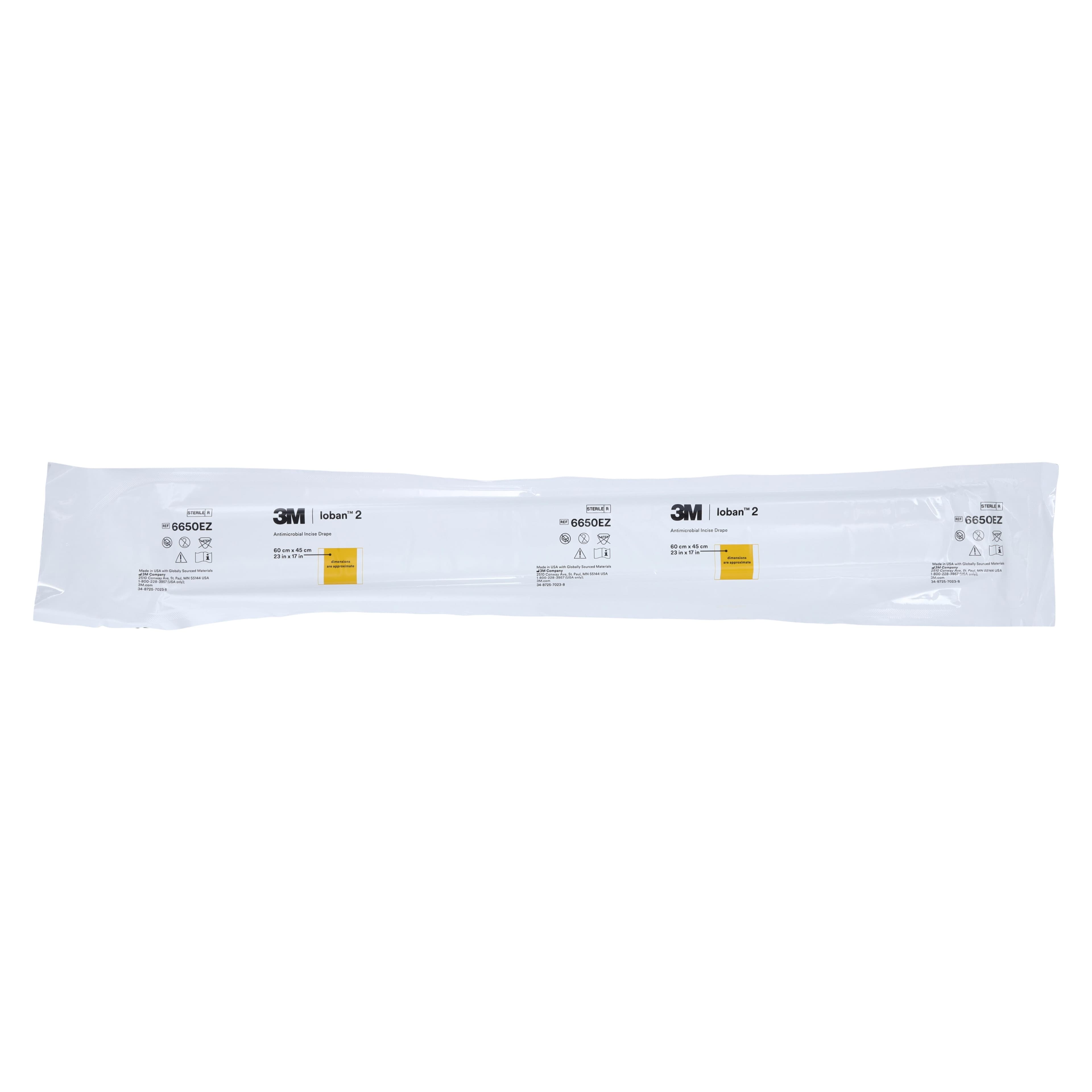 3M Ioban 2 Antimicrobial Incise Drape, 23" x 17", Sterile, Non-Fenestrated, 10/Bx, 6650EZ thumbnail 2