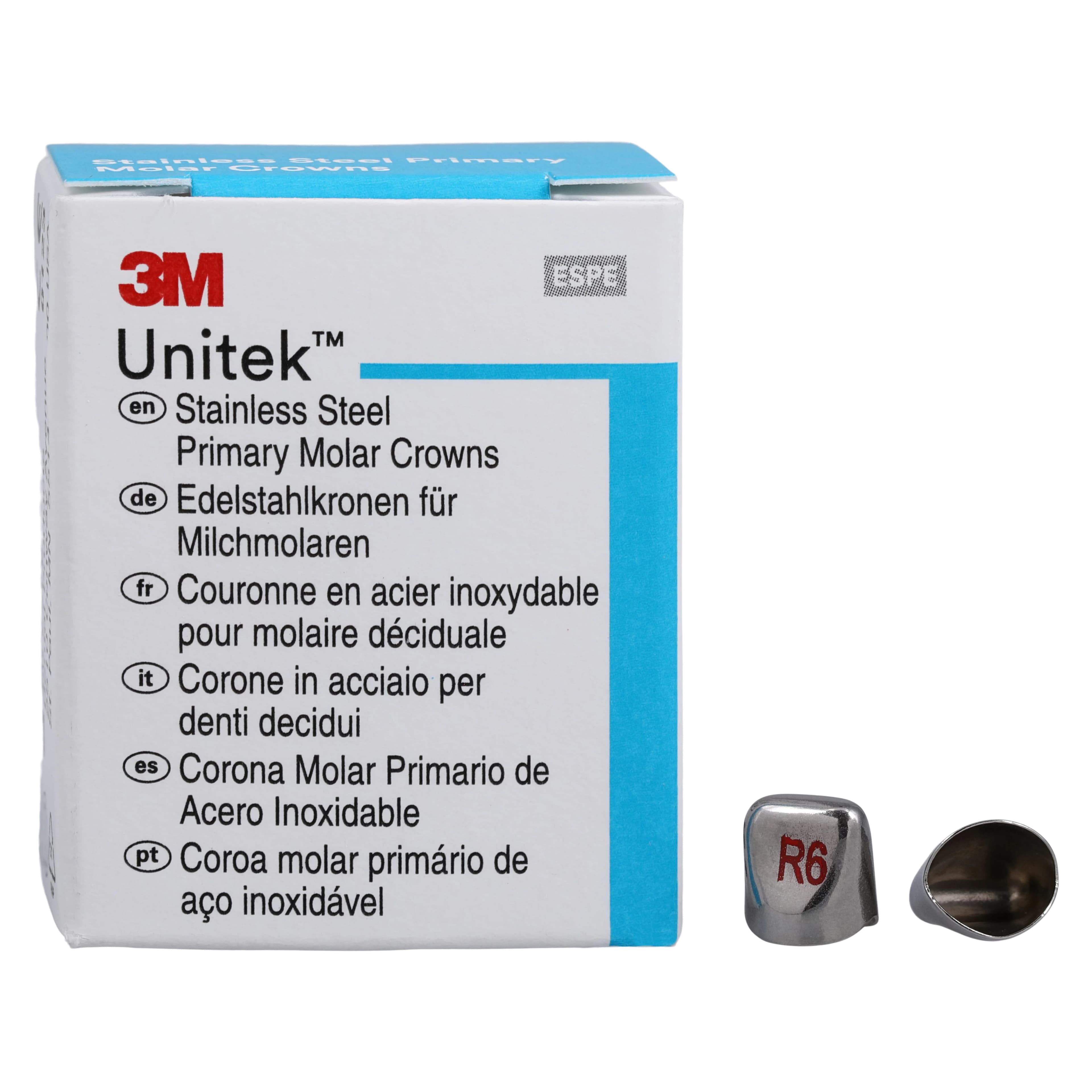 3M Unitek Stainless Steel Primary Anterior Crown, Upper Right Lateral, Size 6 (URL6), 5/Box, 907036 thumbnail 2