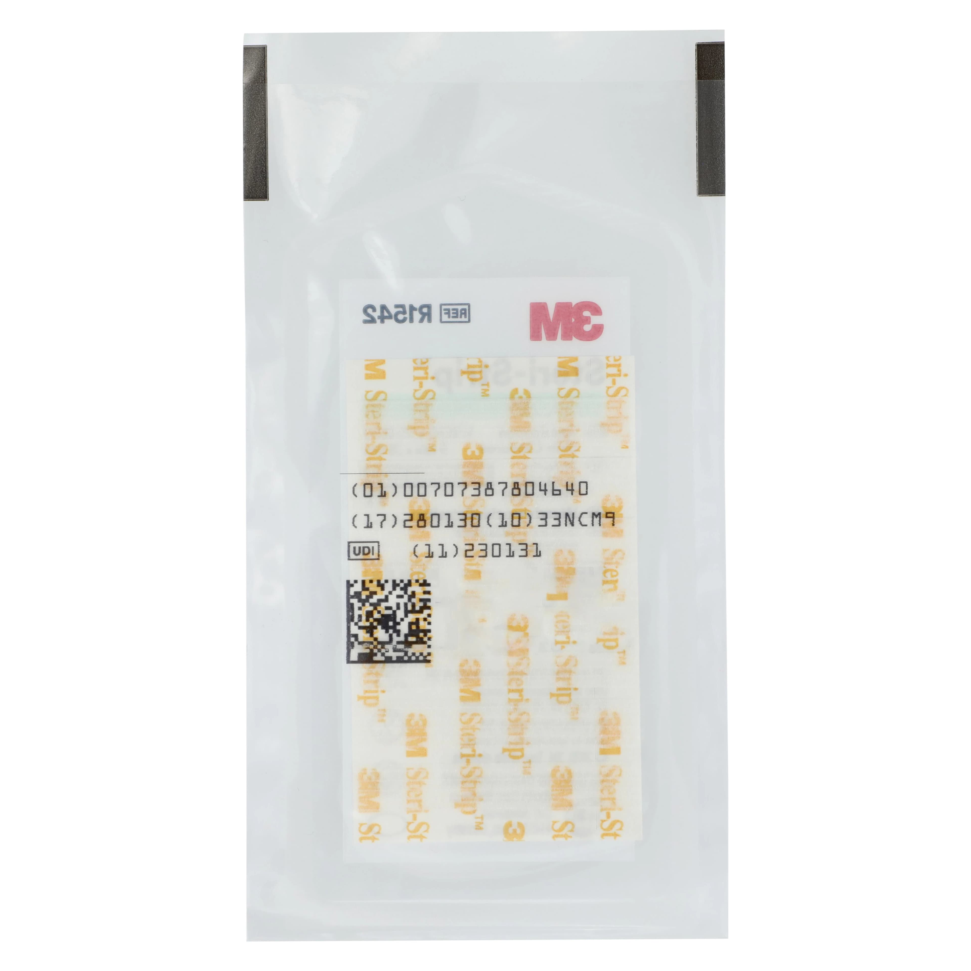 3M Steri-Strip Adhesive Skin Closures, Reinforced, 1/4" x 1-1/2", White, 6 Strips/Env, 50 Env/Bx, R1542 thumbnail 4