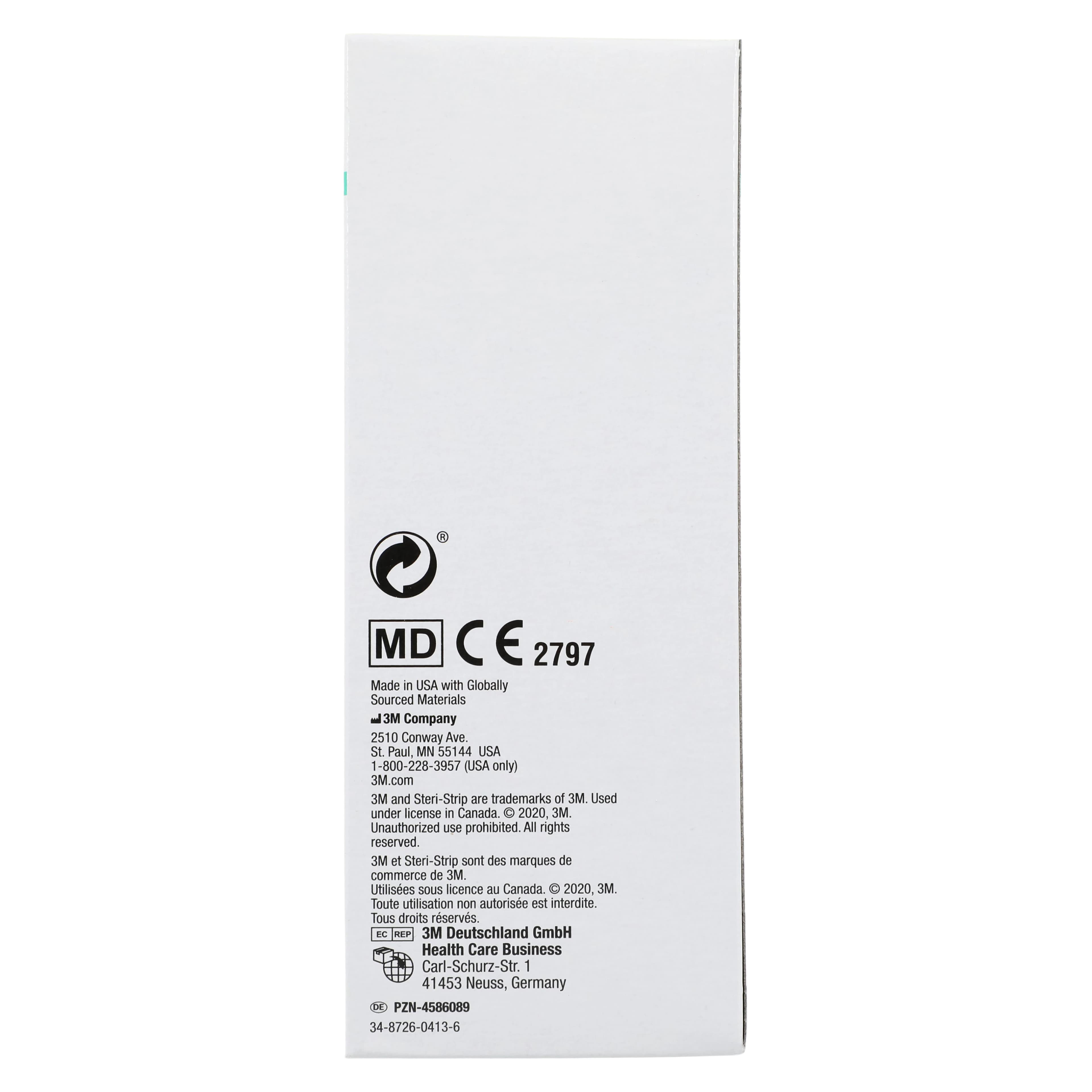 3M Steri-Strip Adhesive Skin Closures, Reinforced, 1/4" x 1-1/2", White, 6 Strips/Env, 50 Env/Bx, R1542 thumbnail 6