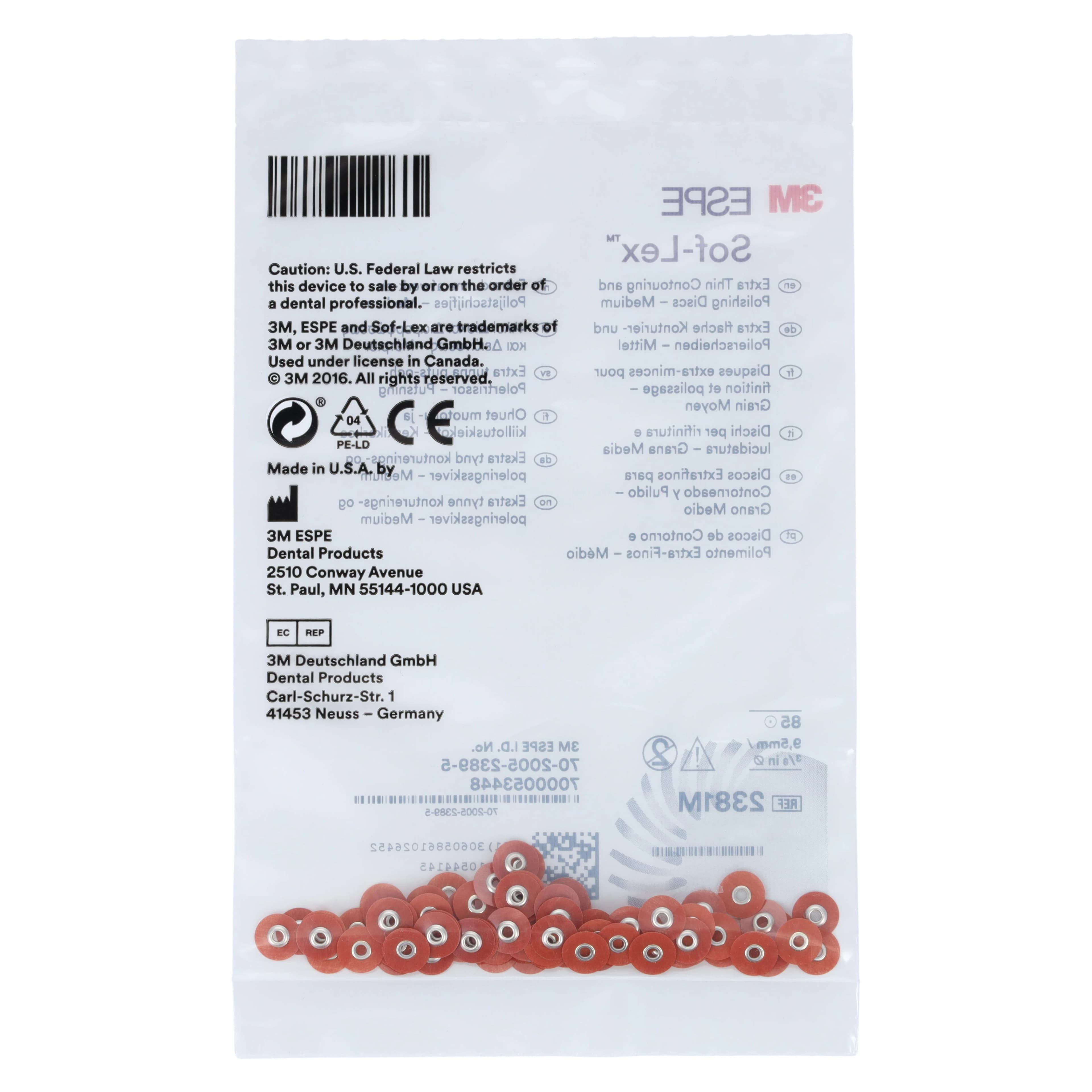 Sof-Lex XT Extra-Thin Pop-On Contouring and Polishing Discs, 3/8" Diameter, Medium (Orange), 85/Pk, 2381M thumbnail 4
