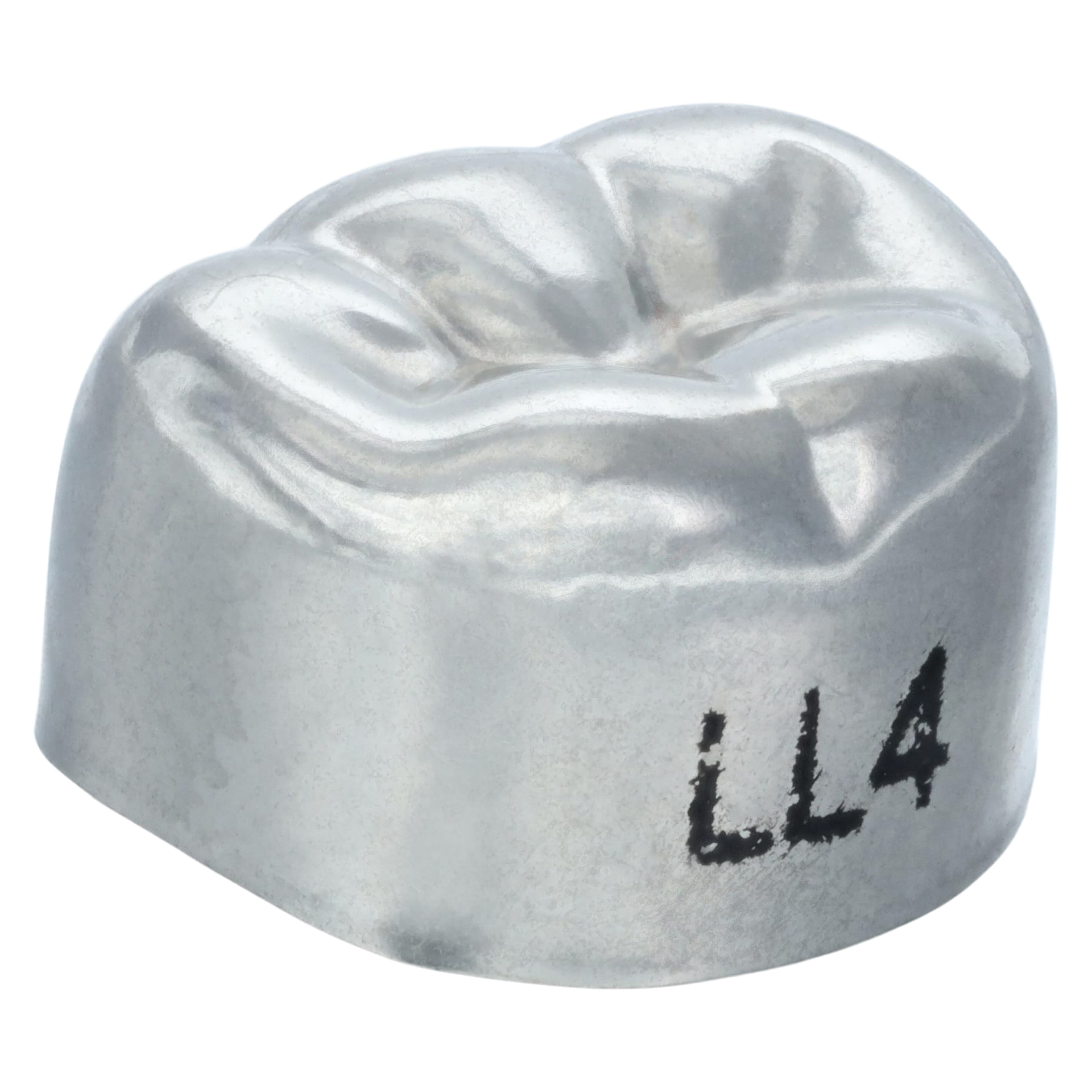 3M Unitek Stainless Steel Primary Molar Crown, Lower Left Second Primary Molar, Size 4 (LL4), 5/Box, 900234 thumbnail 3