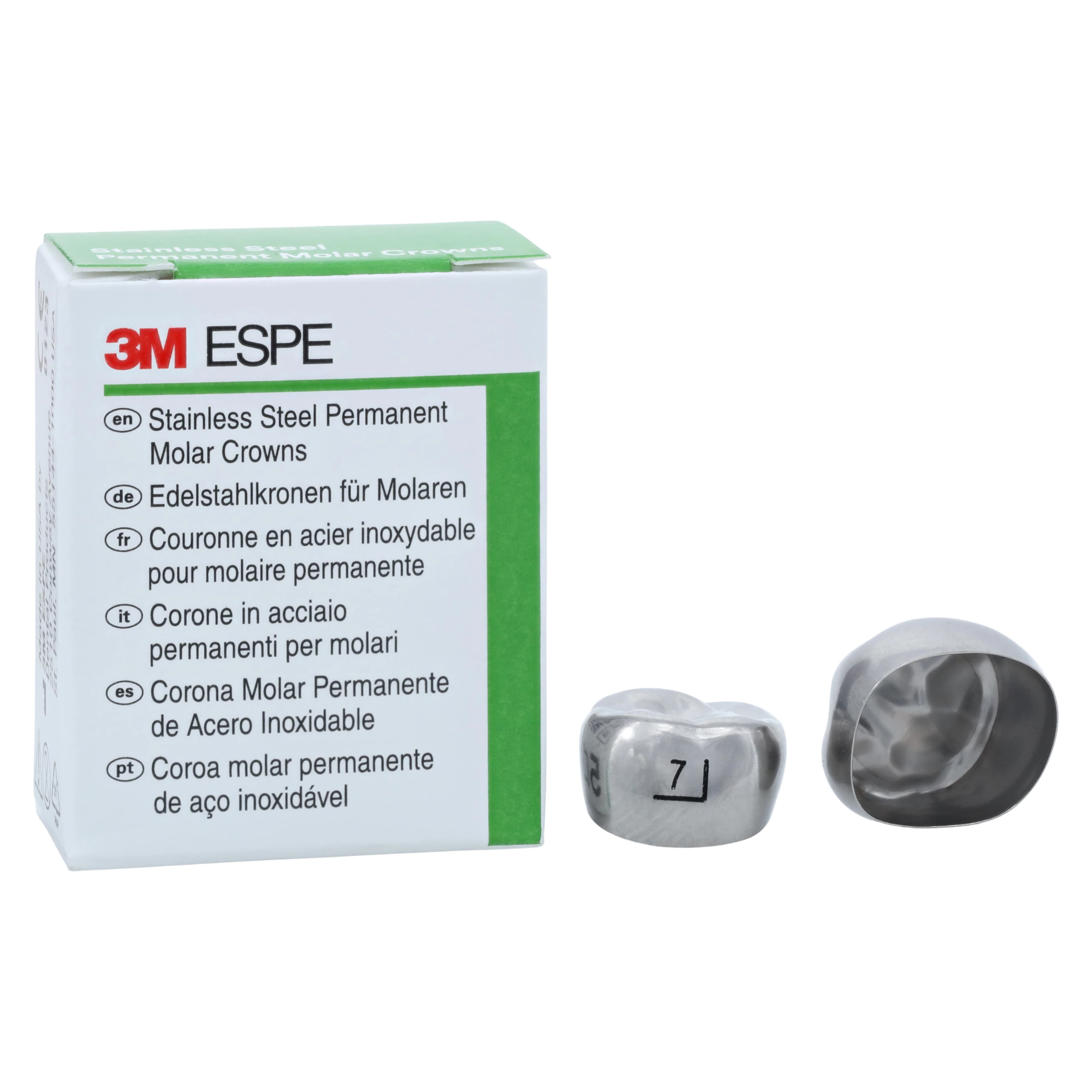 3M ESPE Stainless Steel Permanent Molar Crown, Size 6UR7, Upper Right First Permanent Molar, 5/Box, 6-UR-7 thumbnail 2