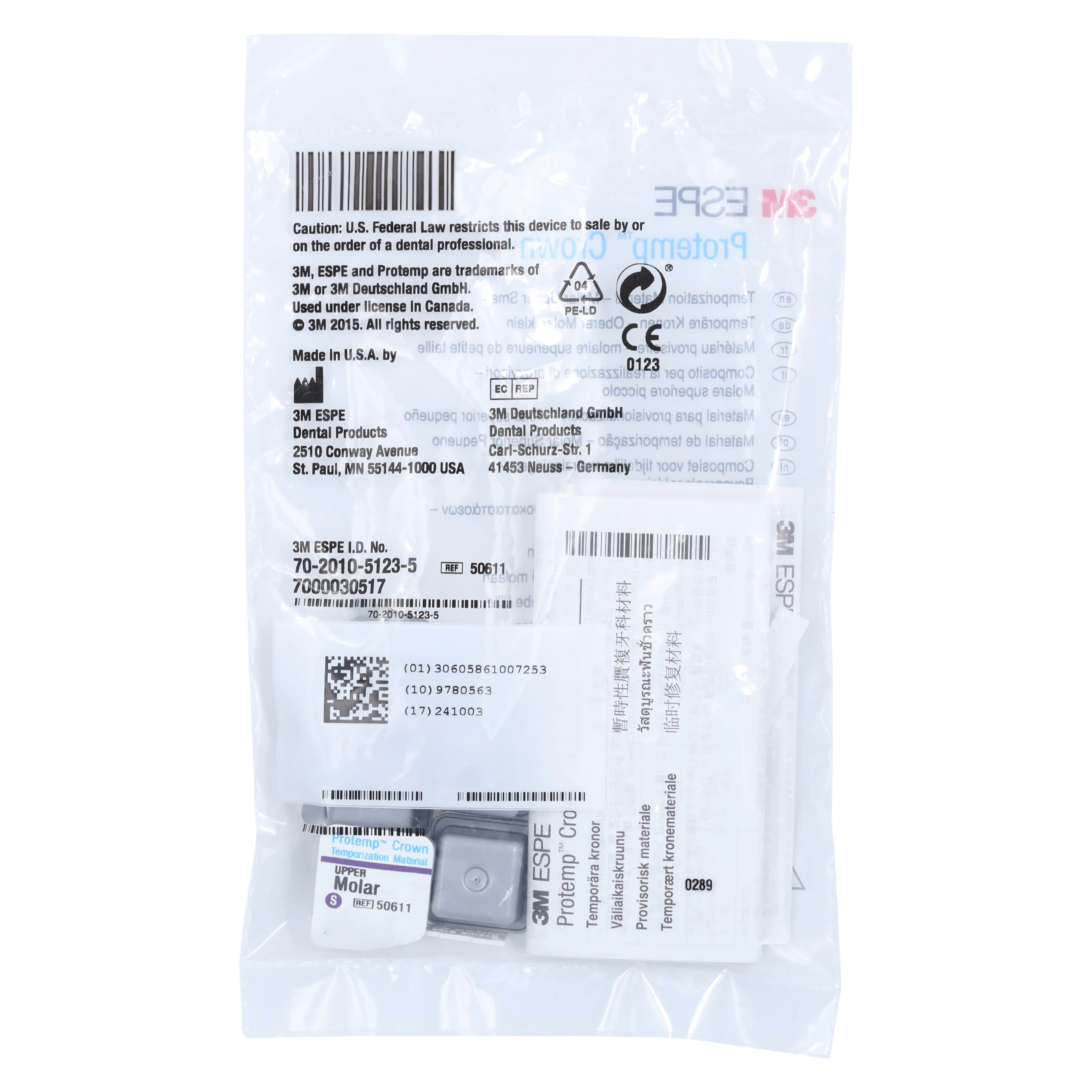 Protemp Crown Temporization Material, Adult Refill, Upper Small Molar, Universal Shade, 5/Pk, 50611 thumbnail 6