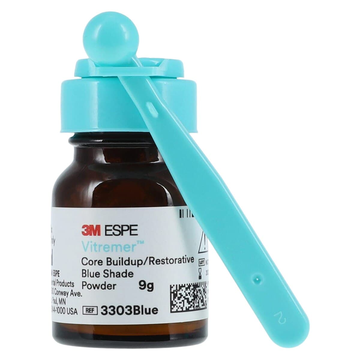 3M Vitremer Core Buildup/Restorative Glass Ionomer Powder Refill, Blue Shade, 9 g Bottle with Spoon, 3303BLUE thumbnail 3
