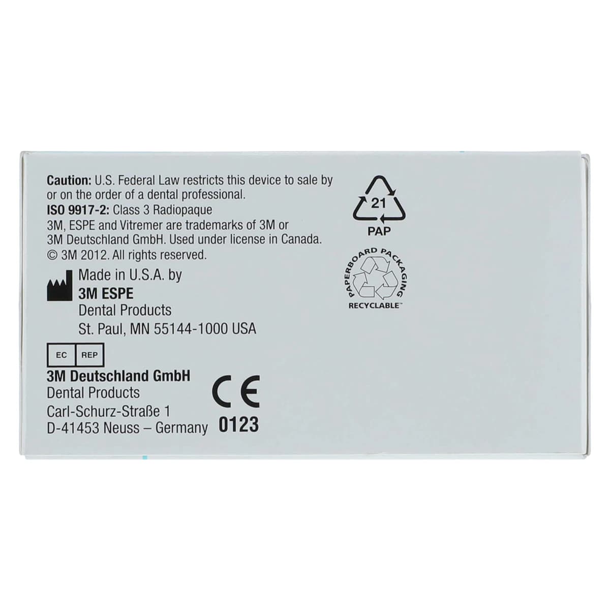 3M Vitremer Core Buildup/Restorative Glass Ionomer Powder Refill, Blue Shade, 9 g Bottle with Spoon, 3303BLUE thumbnail 9