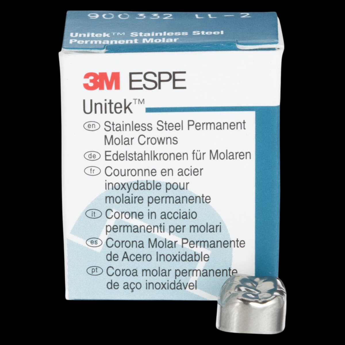 3M Unitek Stainless Steel Permanent Molar Crown, Lower Left First Permanent Molar, Size 2 (2LL), 5/Box, 900332 thumbnail 2