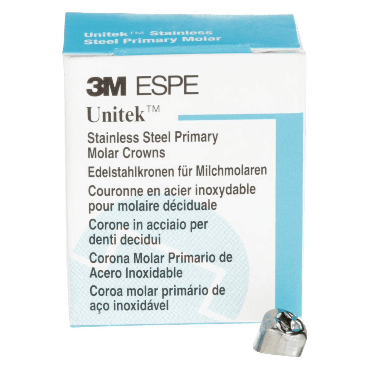 3M Unitek Stainless Steel Primary Molar Crown, Lower Right First Primary Molar, Size 1 (LR1), 5/Box, 900141 thumbnail 2
