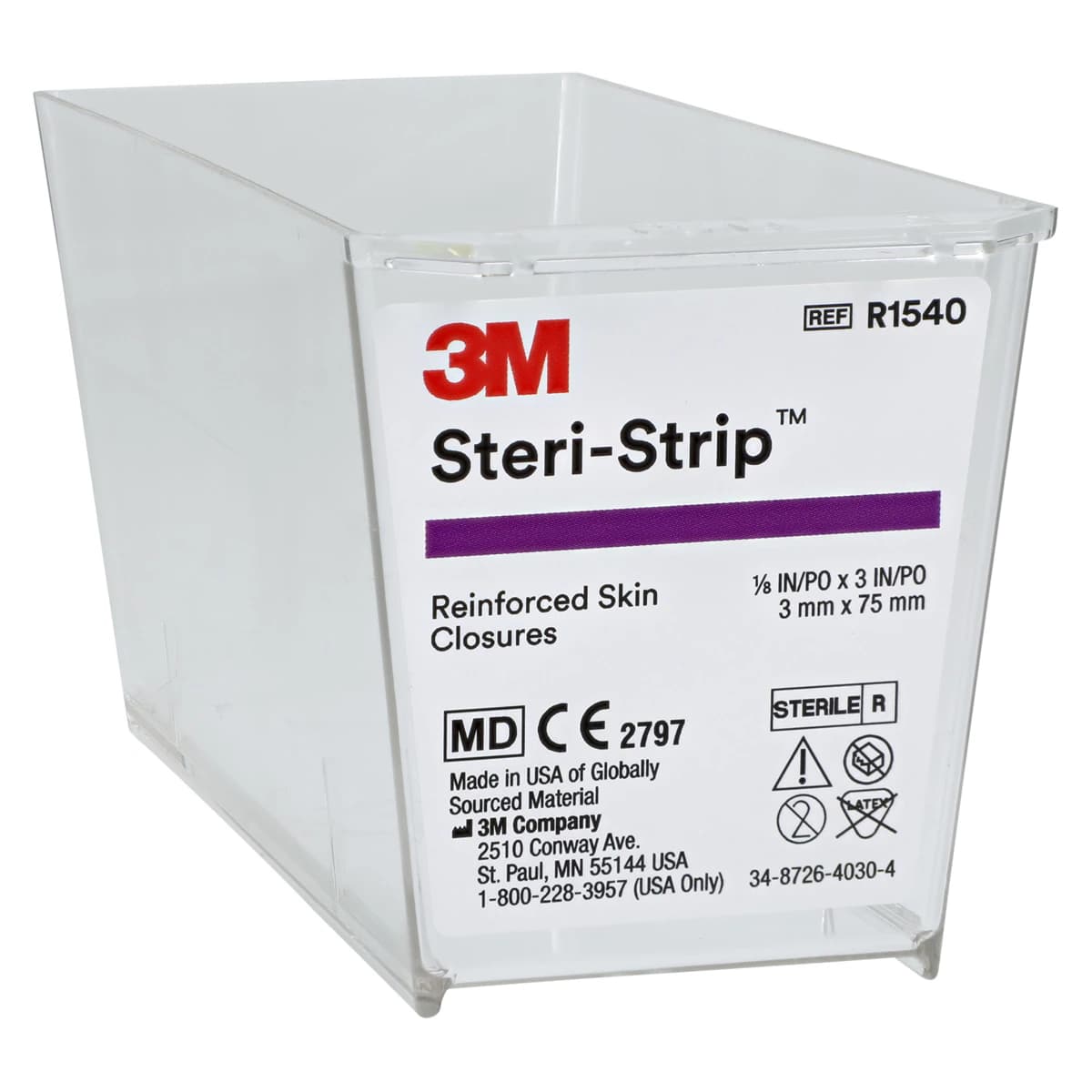 3M Steri-Strip Adhesive Skin Closures, Reinforced, 1/8" x 3", White, 50/Box, R1540 thumbnail 5