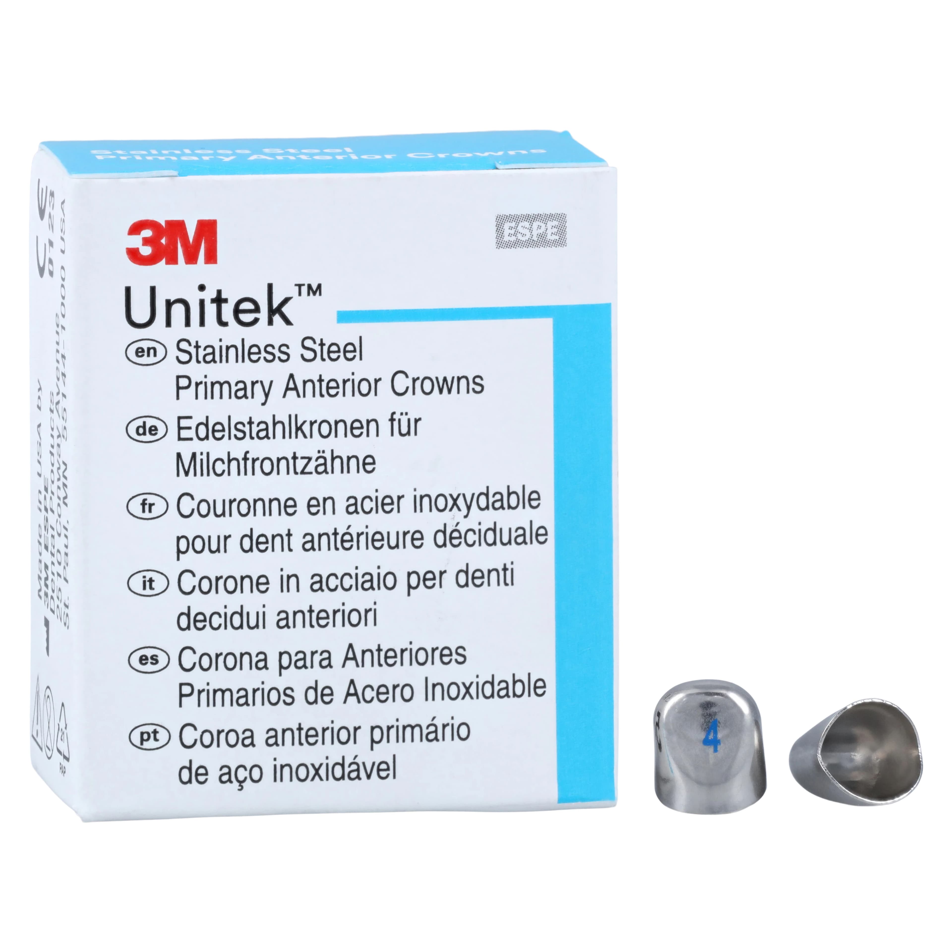 3M Unitek Stainless Steel Primary Anterior Crowns, Lower Cuspid, Size 4L (LC4), 5/Box, 907054 thumbnail 2