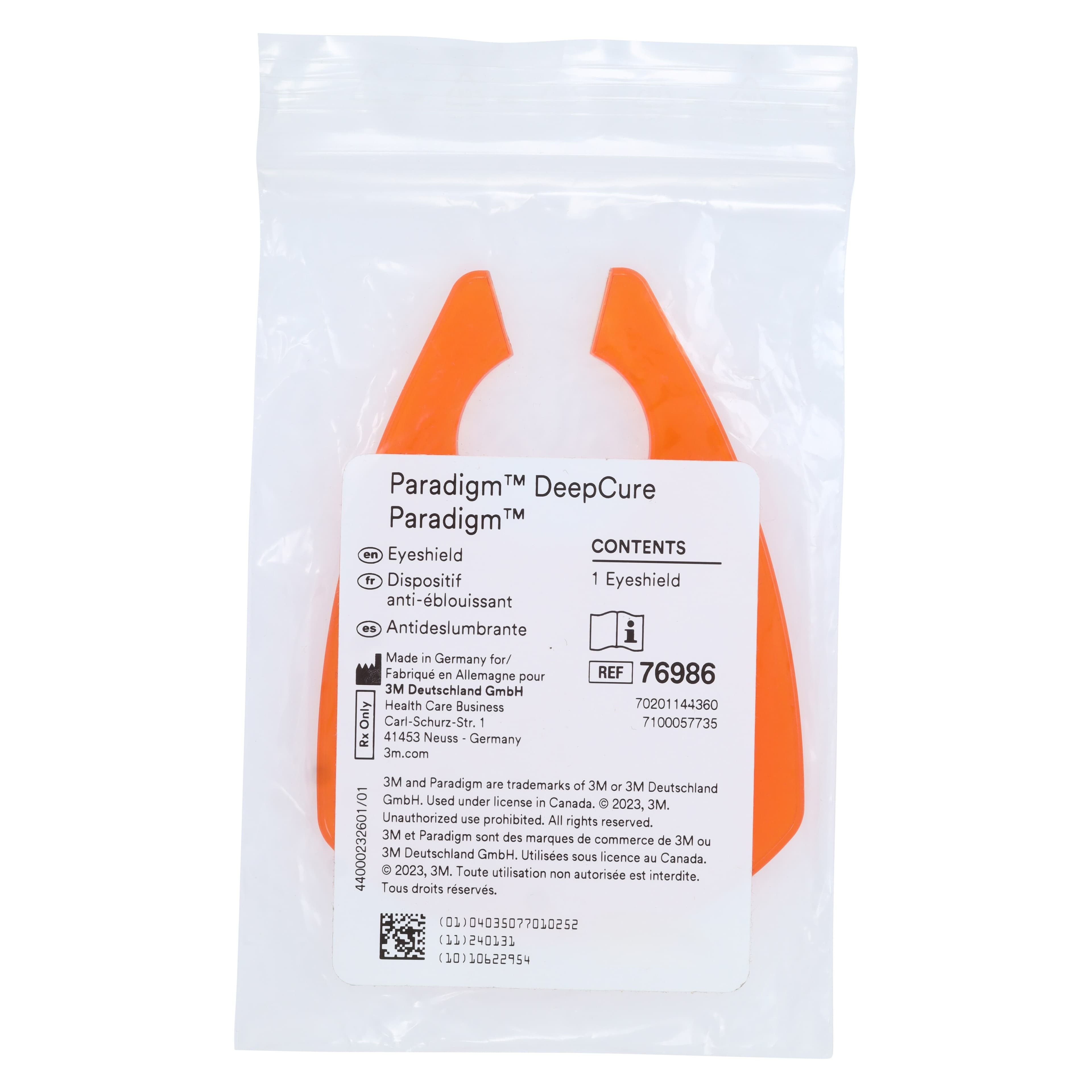 3M Paradigm DeepCure Eye Shield, Orange, 10mm, 1/Pkg, 76986 thumbnail 3