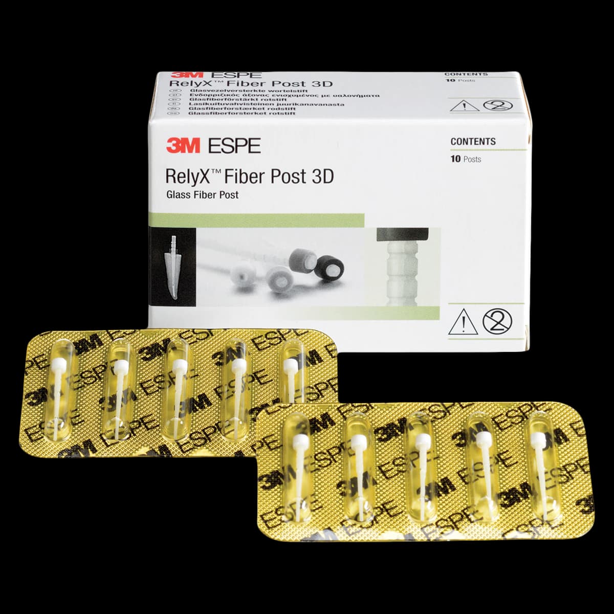 3M RelyX Fiber Post 3D Glass Fiber Post, Size 0 (1.1mm), White, Refill, 10/Pack, 56948 - RelyX Fiber Post 3D Refill Size 0 White 10Pk - Image 1