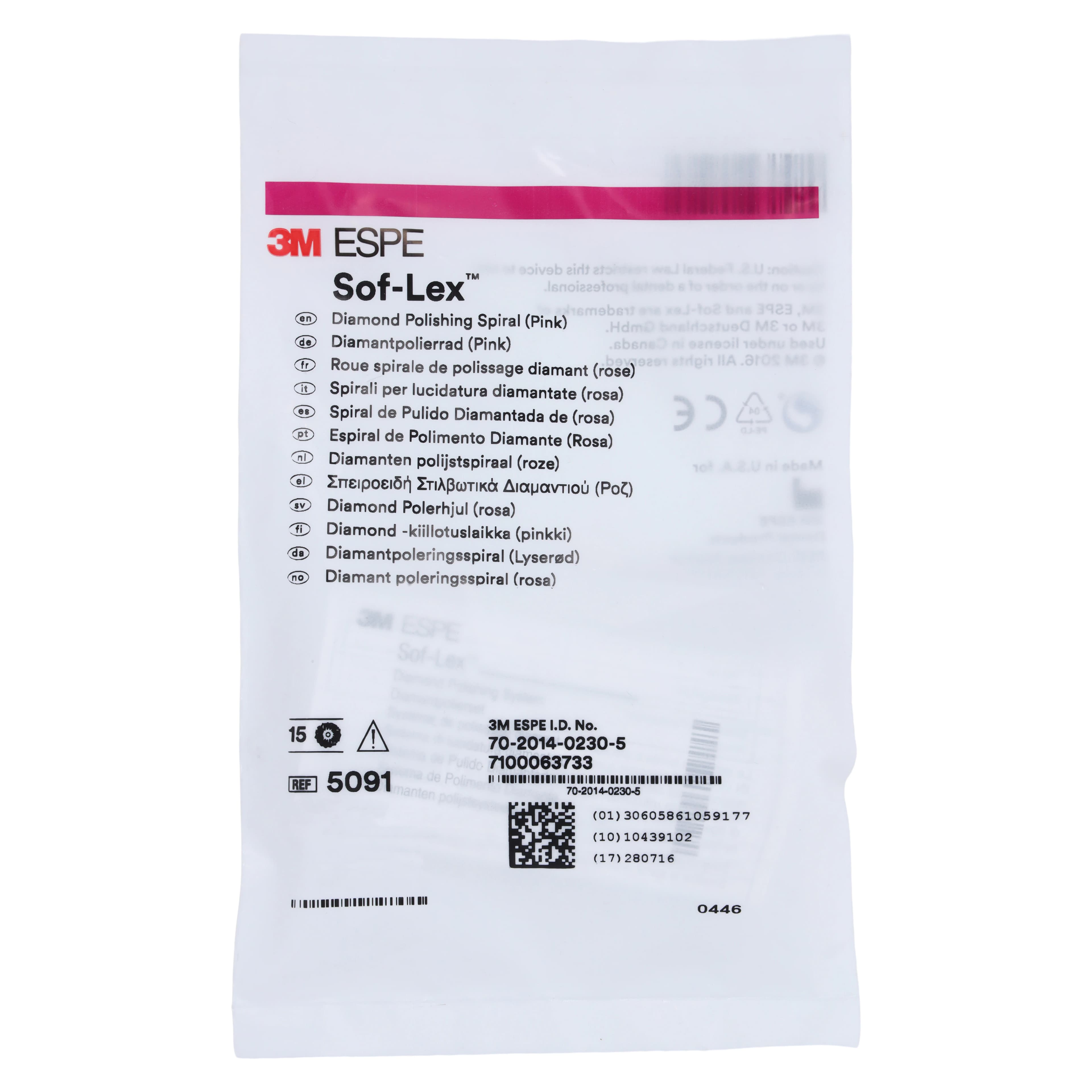 Sof-Lex Diamond Polishing Spiral Wheels, Refill, Pink, 15/Pk, 5091 thumbnail 2
