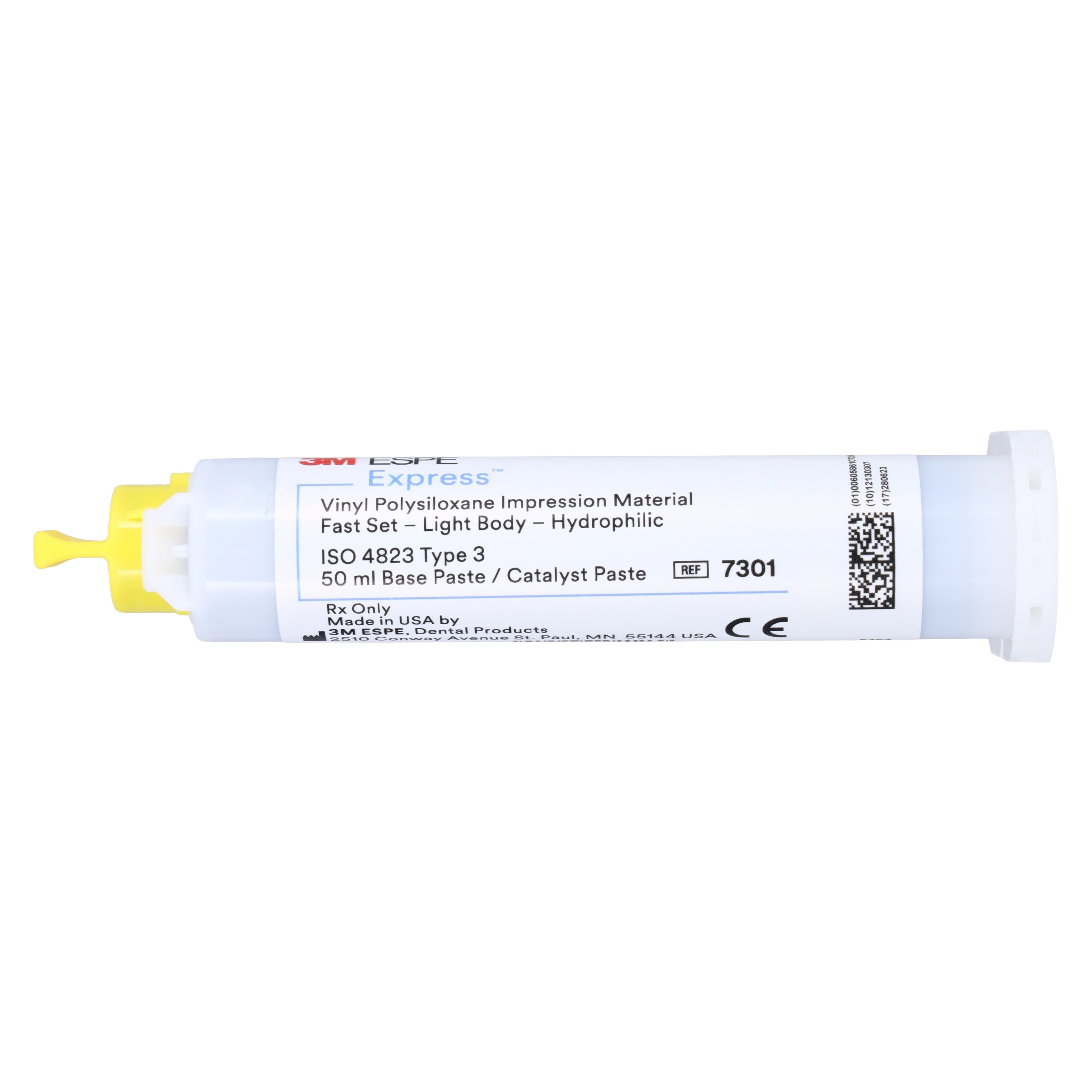 3M Express VPS Impression Material Light Body Fast Set Refill, Blue, 4 x 50 mL Cartridges with 20 Mixing Tips, #7301 thumbnail 5
