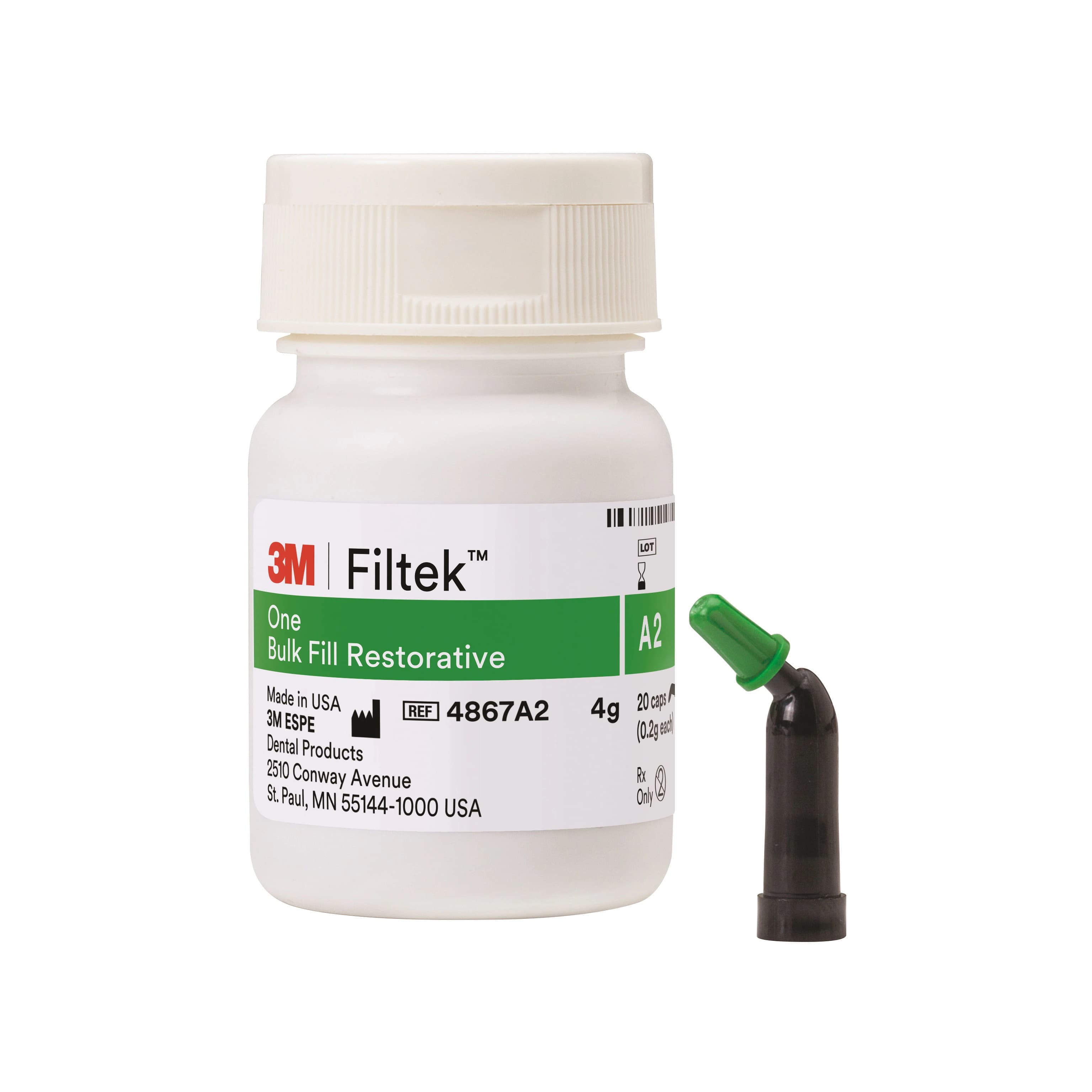 3M Filtek One Bulk Fill Restorative Capsules, A2, 0.2 g, 20/Pk, 4867A2 thumbnail 2