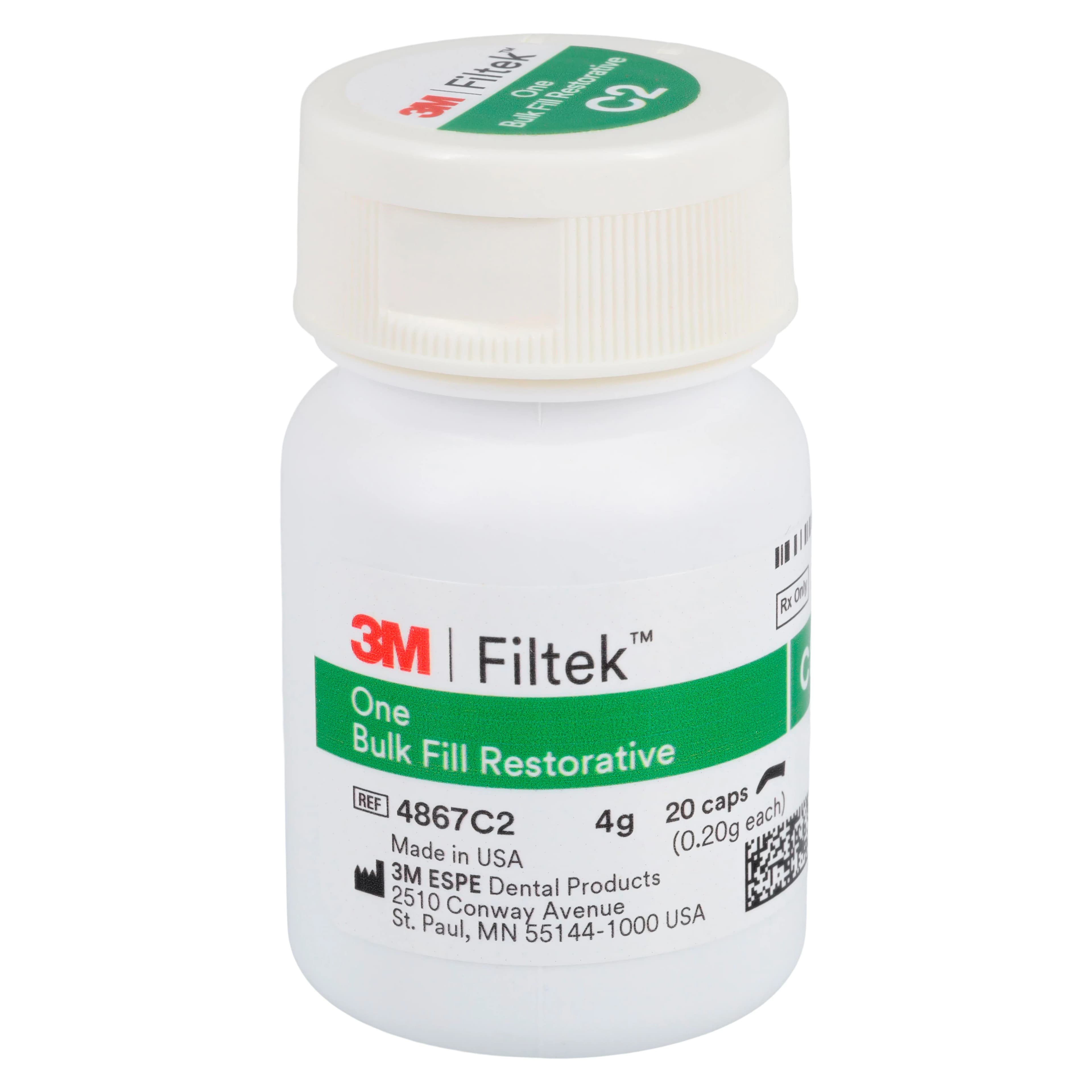 3M Filtek One Bulk Fill Restorative Capsules, Shade C2, 0.2 g, 20/Pk, 4867C2 thumbnail 2