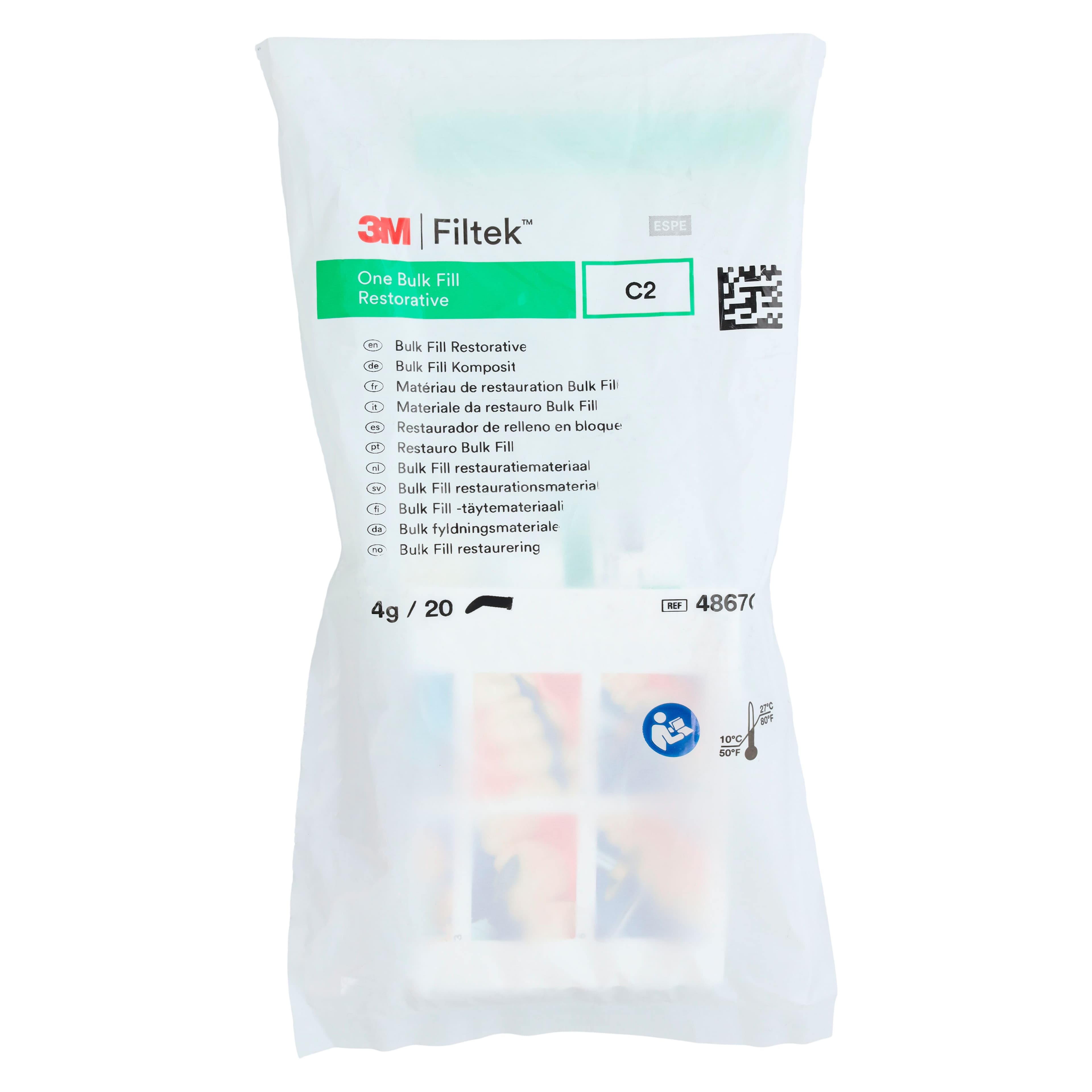 3M Filtek One Bulk Fill Restorative Capsules, Shade C2, 0.2 g, 20/Pk, 4867C2 thumbnail 4