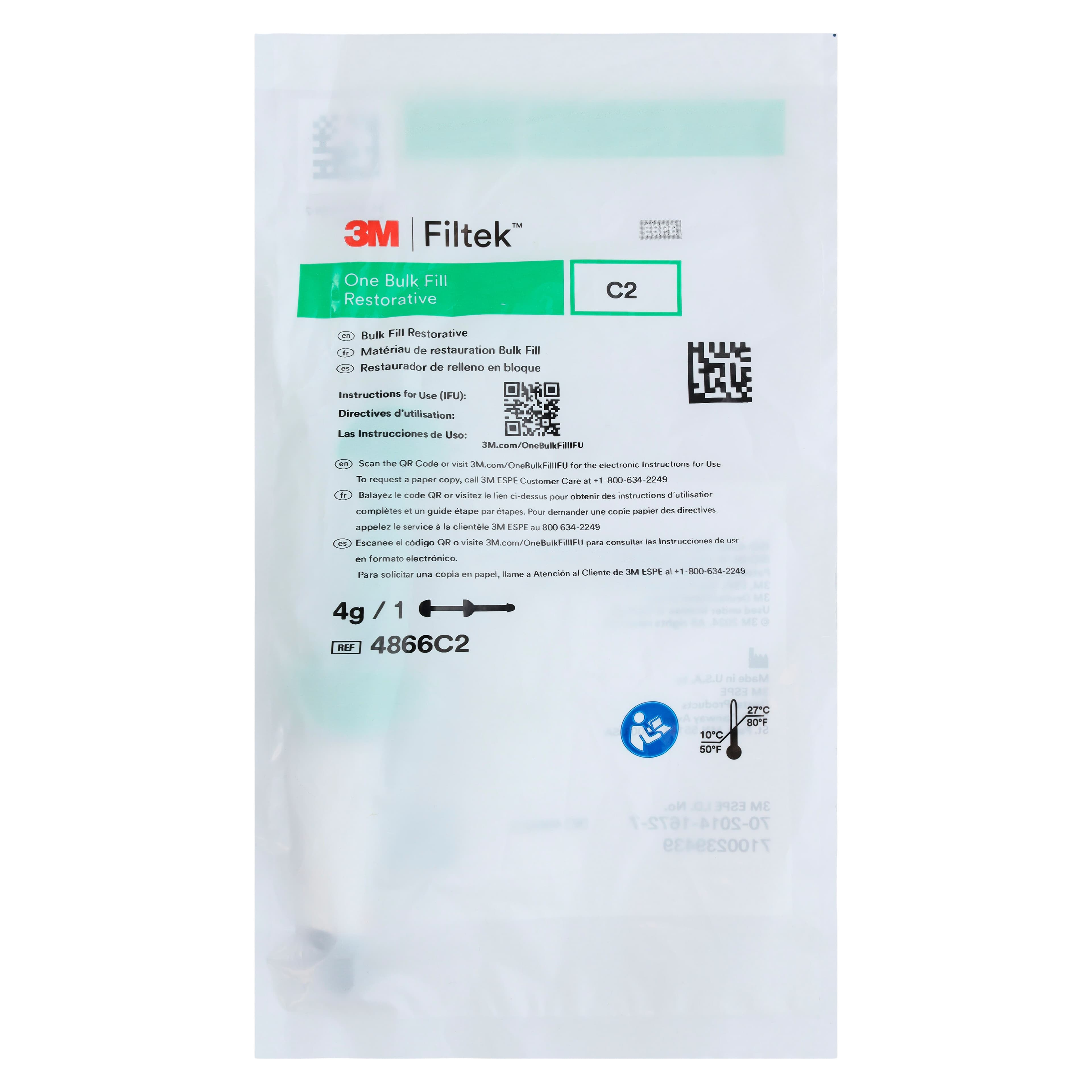 3M Filtek One Bulk Fill Restorative Syringe Refill, 4 g, Shade C2, 4866C2 thumbnail 4