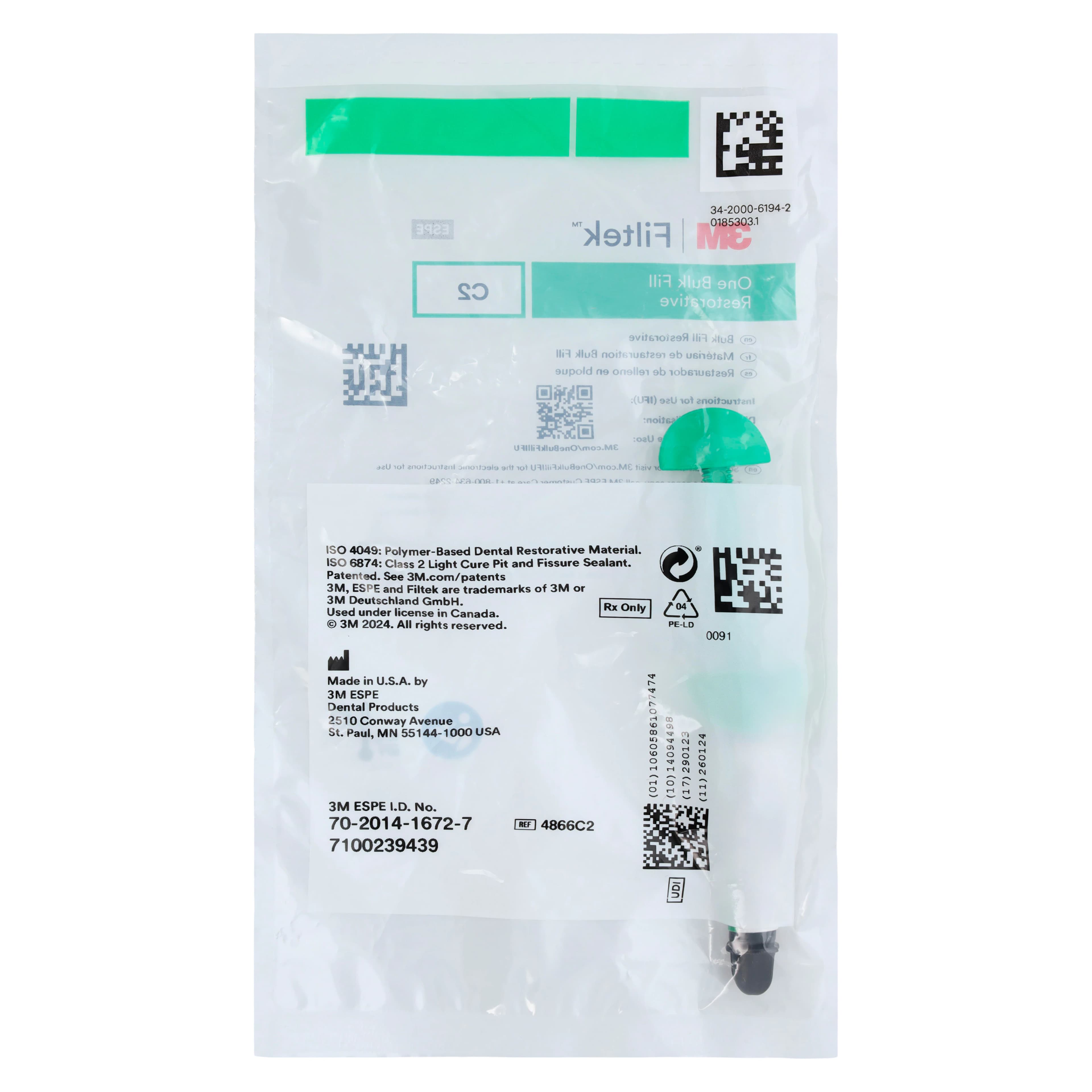 3M Filtek One Bulk Fill Restorative Syringe Refill, 4 g, Shade C2, 4866C2 thumbnail 5