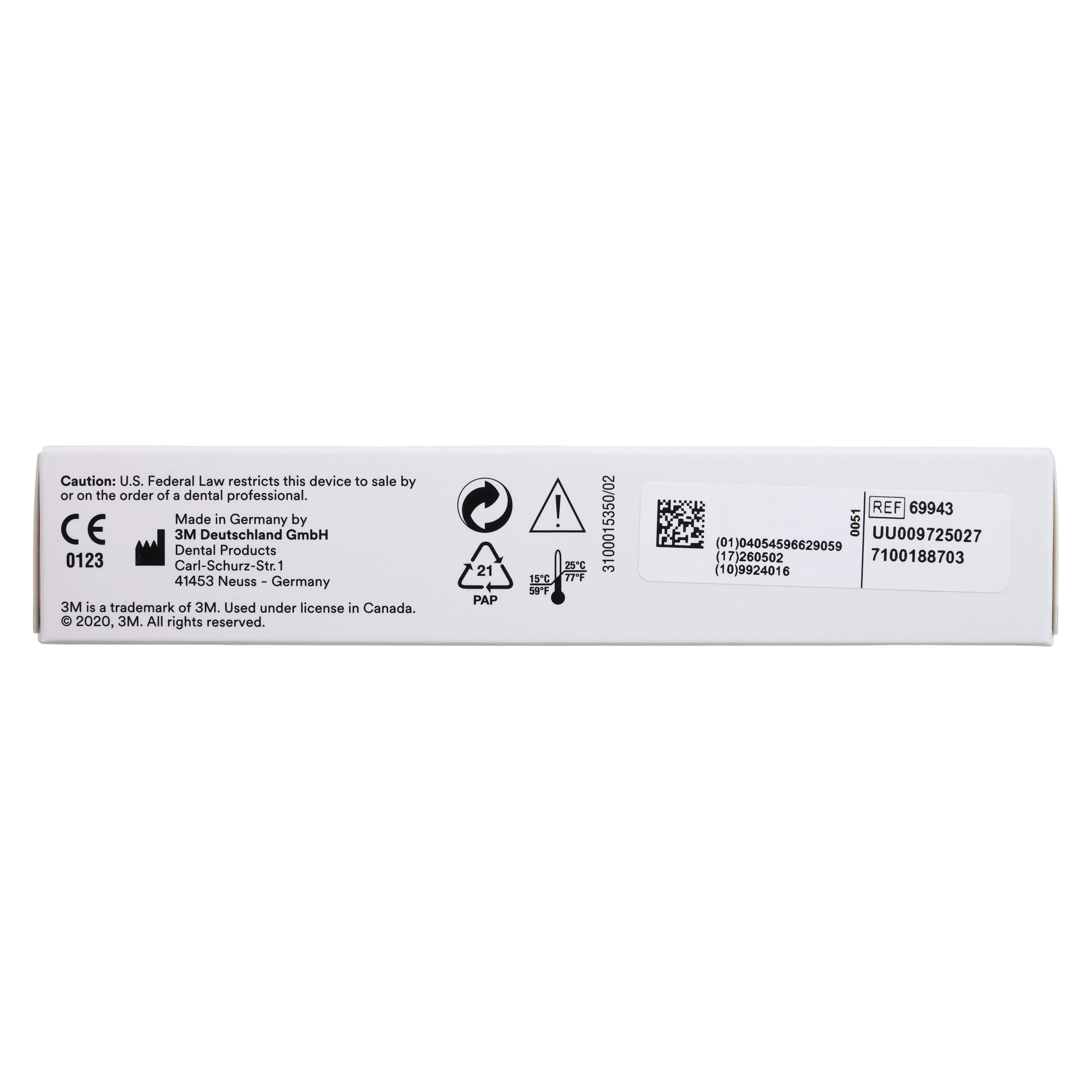 3M/Solventum Chairside Zirconia Crown Block Refill for CEREC, Shade A3, 20 mm, 5/Pkg, 69943 thumbnail 6