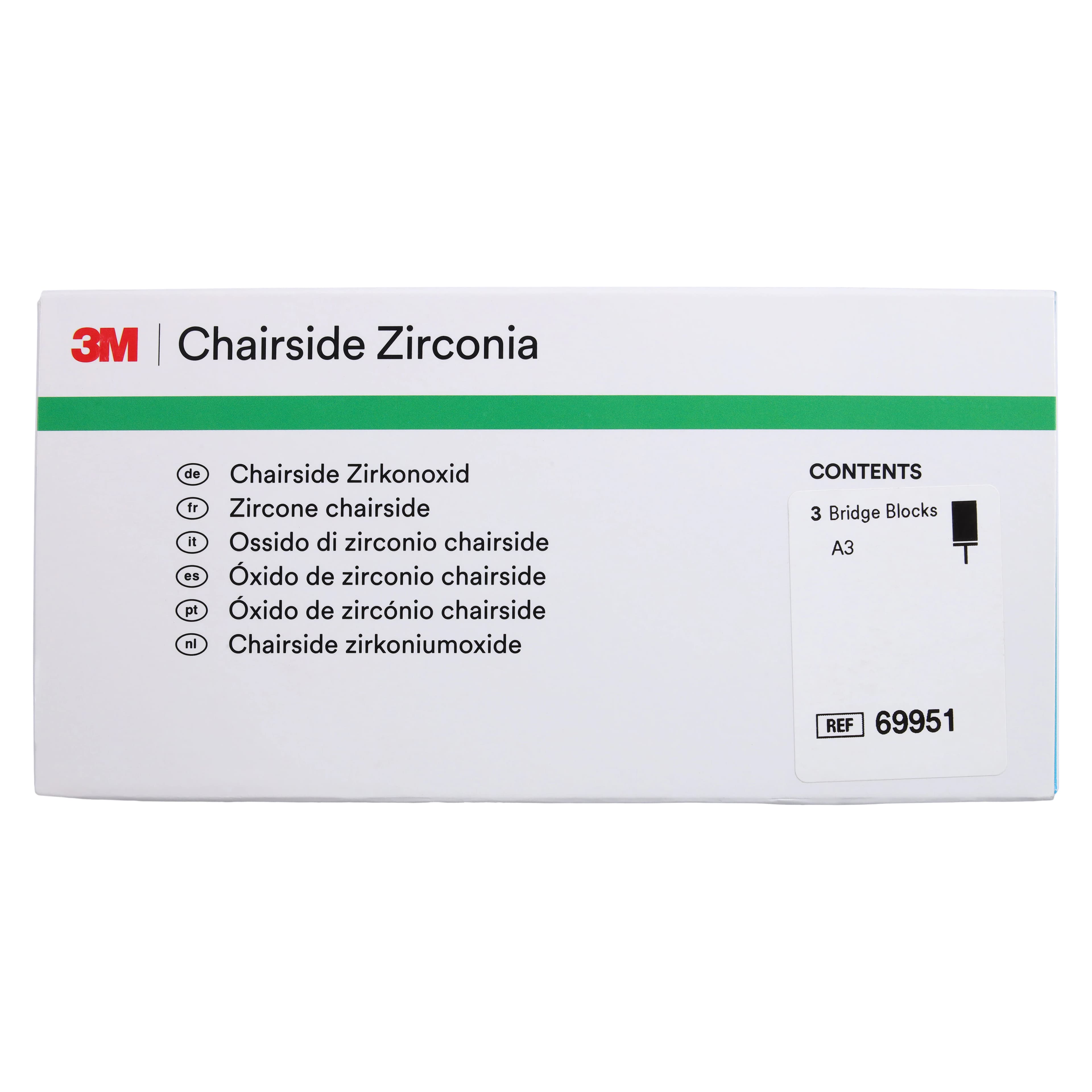 Solventum (3M) Chairside Zirconia Bridge Block for CEREC, Shade A3, 39 mm, 3/Pk, 69951 thumbnail 5