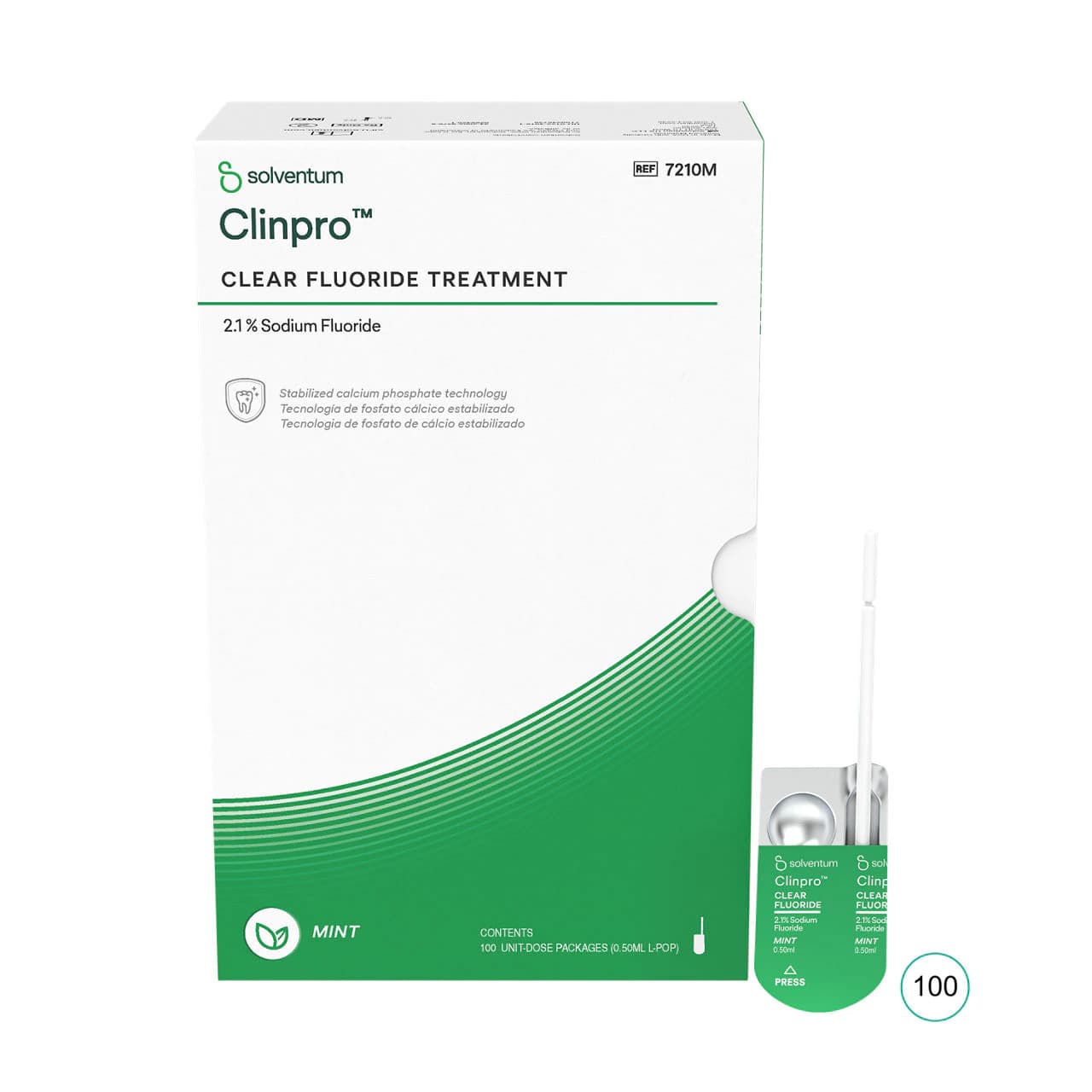 3M Clinpro Clear Fluoride Treatment, 2.1% Sodium Fluoride, Mint, 0.5 mL Unit Dose, 100/Pk, 7210M thumbnail 2