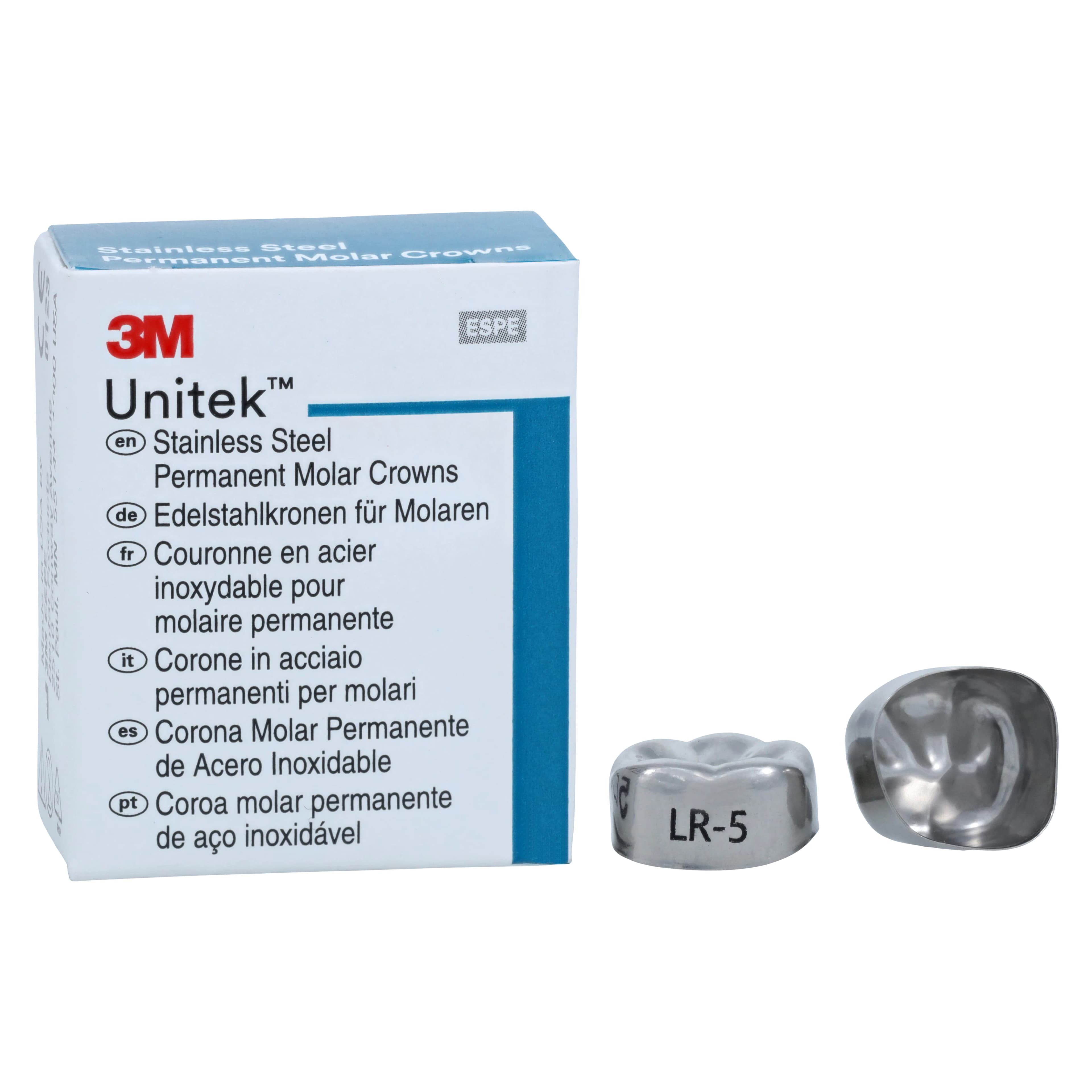 3M Unitek Stainless Steel Permanent Molar Crown, Lower Right First Permanent Molar, Size 5LR, 5/Box, 900345 thumbnail 2