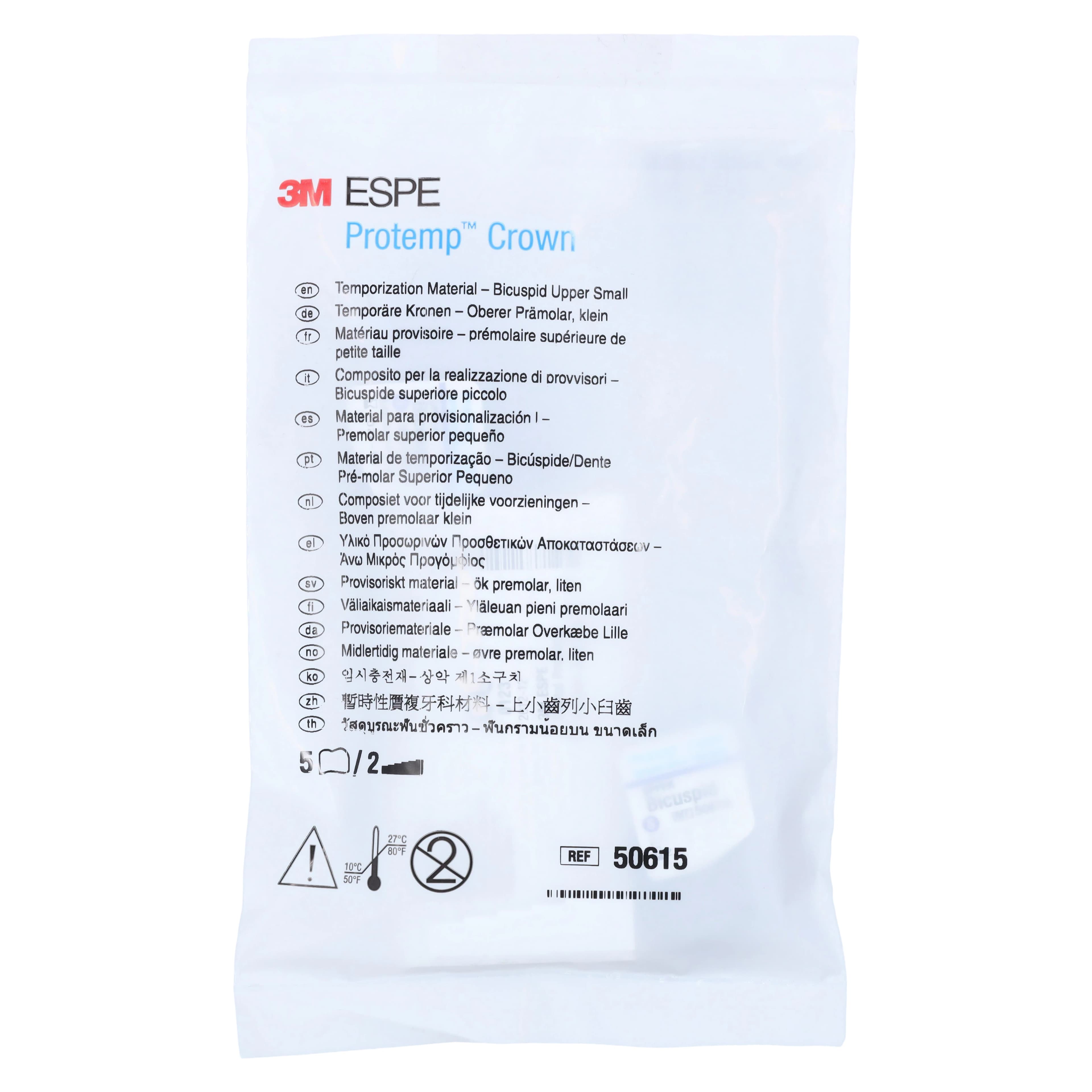 Protemp Crown Temporization Material, Adult Refill, Upper Small Bicuspid/Premolar, Universal Shade, 5/Pk, 50615 thumbnail 3