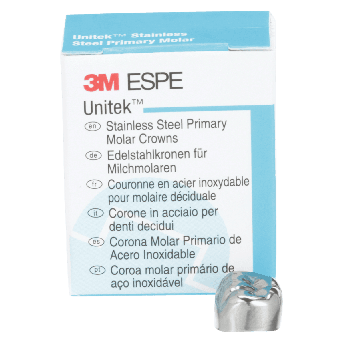 3M Unitek Stainless Steel Primary Molar Crown, Lower Right Second Primary Molar, Size 6 (LR6), 5/Box, 900246 thumbnail 2