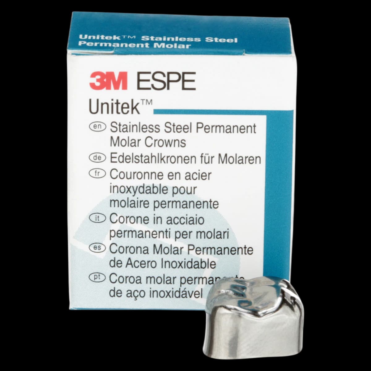3M Unitek Stainless Steel Permanent Molar Crown, Upper Right First Permanent Molar, Size 7, 5/Box, 900327 thumbnail 2