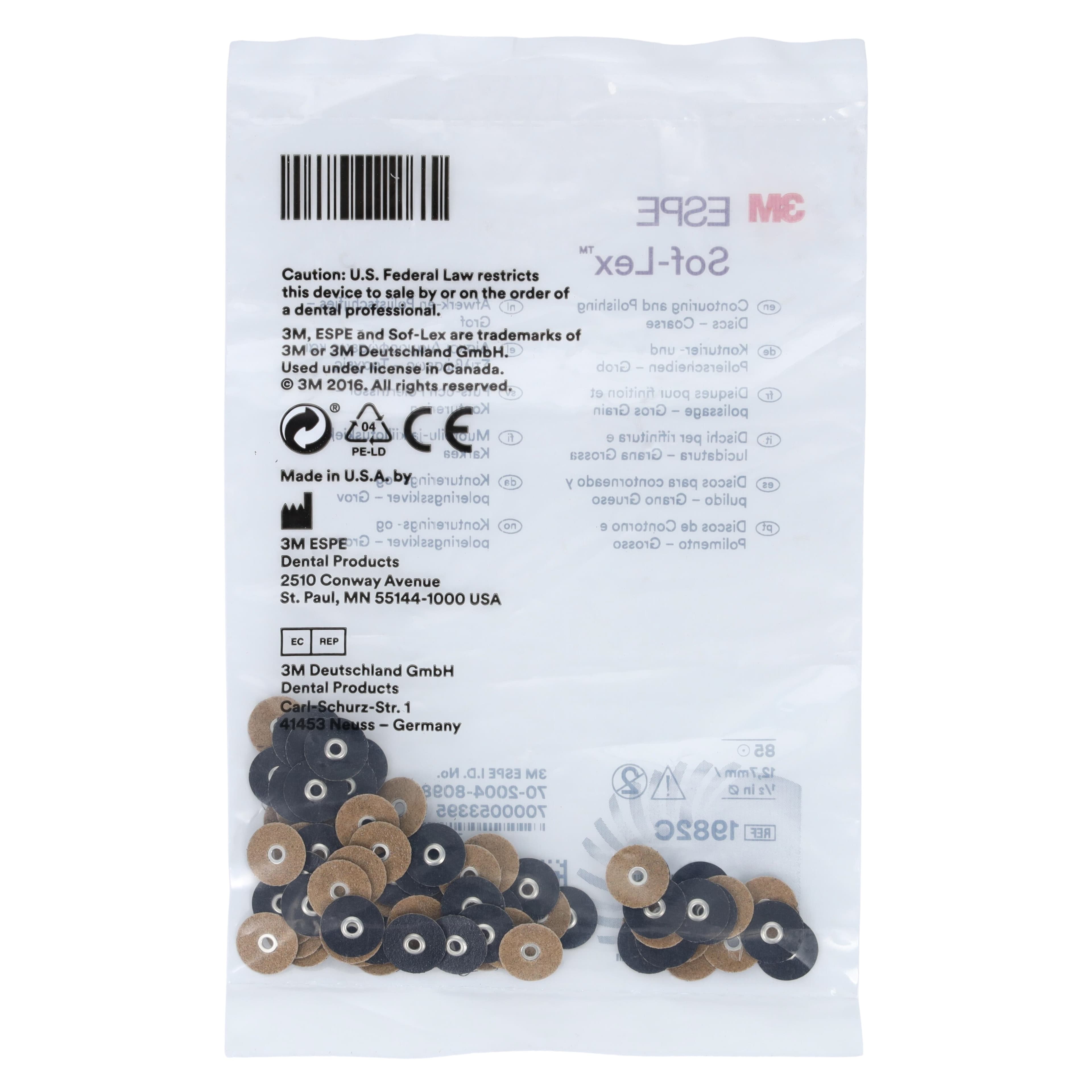 3M Sof-Lex Pop-On Contouring and Polishing Discs, 1/2" Diameter, Coarse, Black, 85/Pk, 1982C thumbnail 4