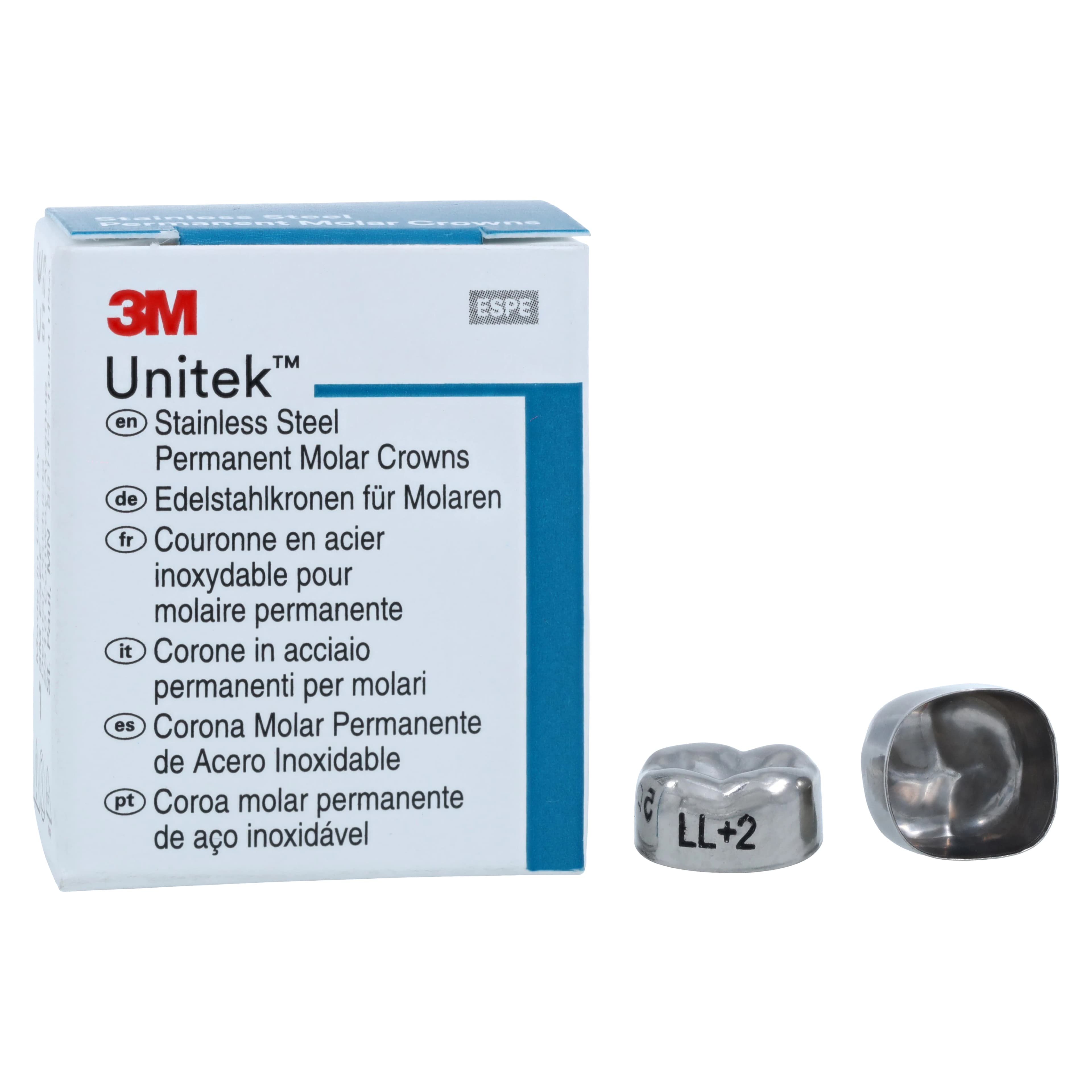 3M Unitek Permanent Stainless Steel Crowns, Lower Left Second Permanent Molar, Size 2 (2LL), 5/Box, 900432 thumbnail 2