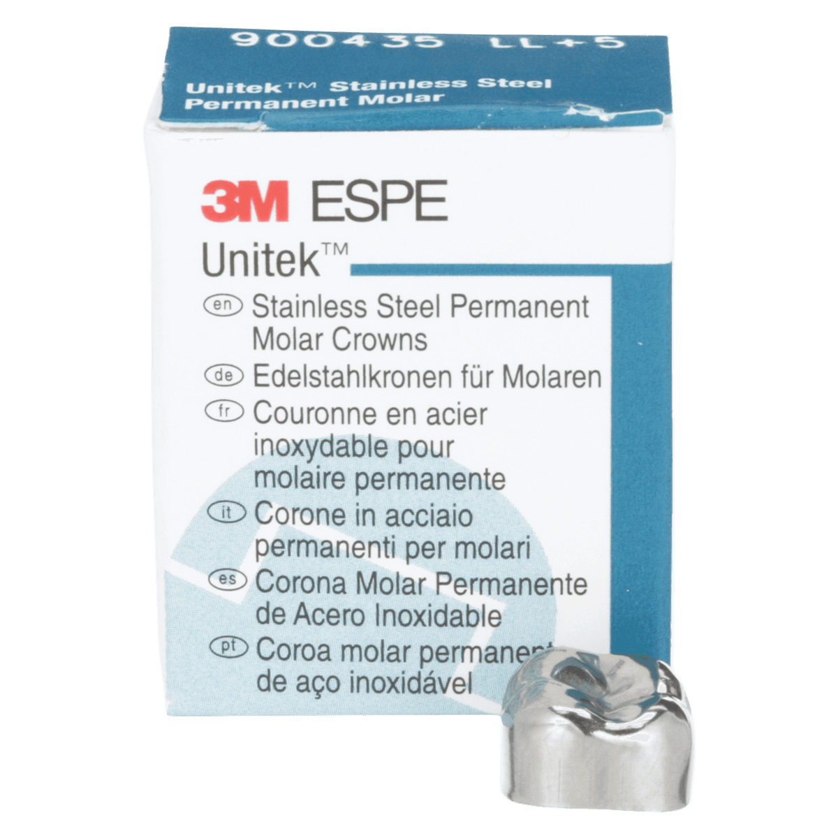3M Unitek Stainless Steel Permanent Molar Crown, Lower Left Second Permanent Molar, Size 5, 5/Box, 900435 thumbnail 2